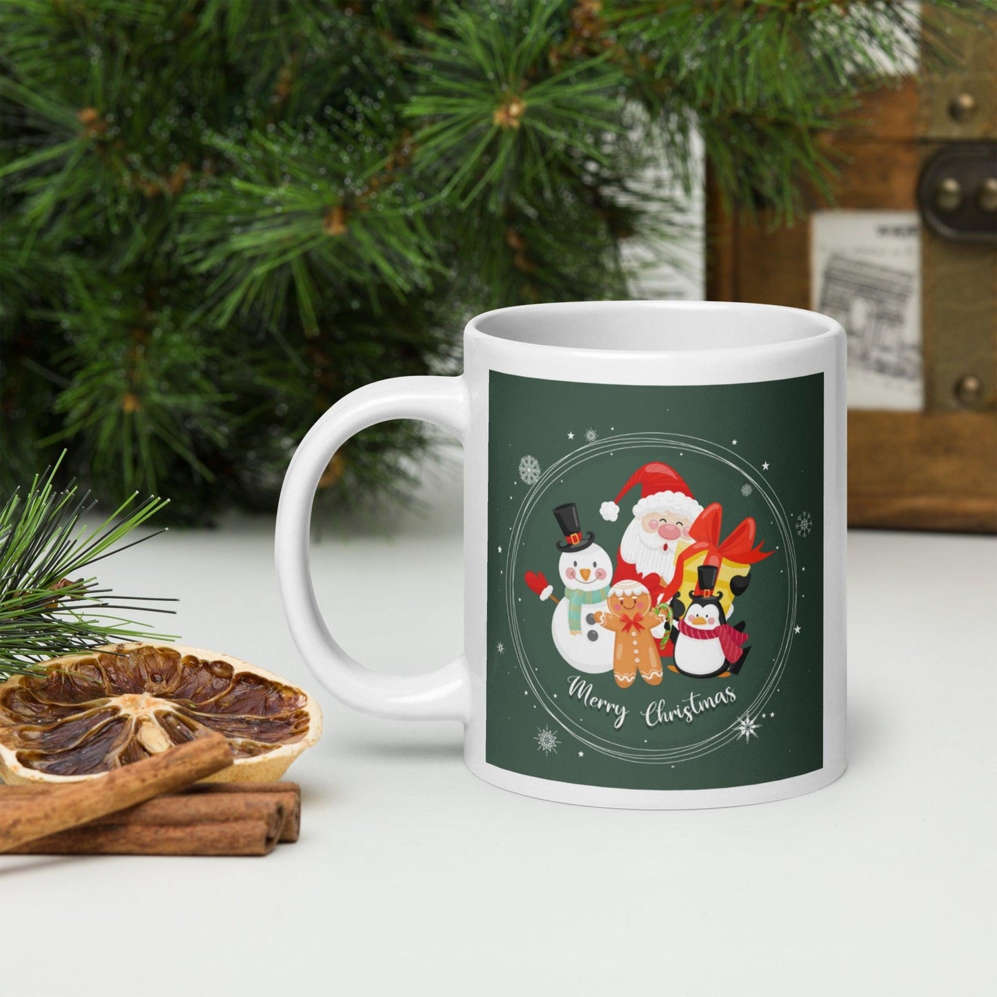 Christmas Characters White glossy mug Unique Drinkware Dreams