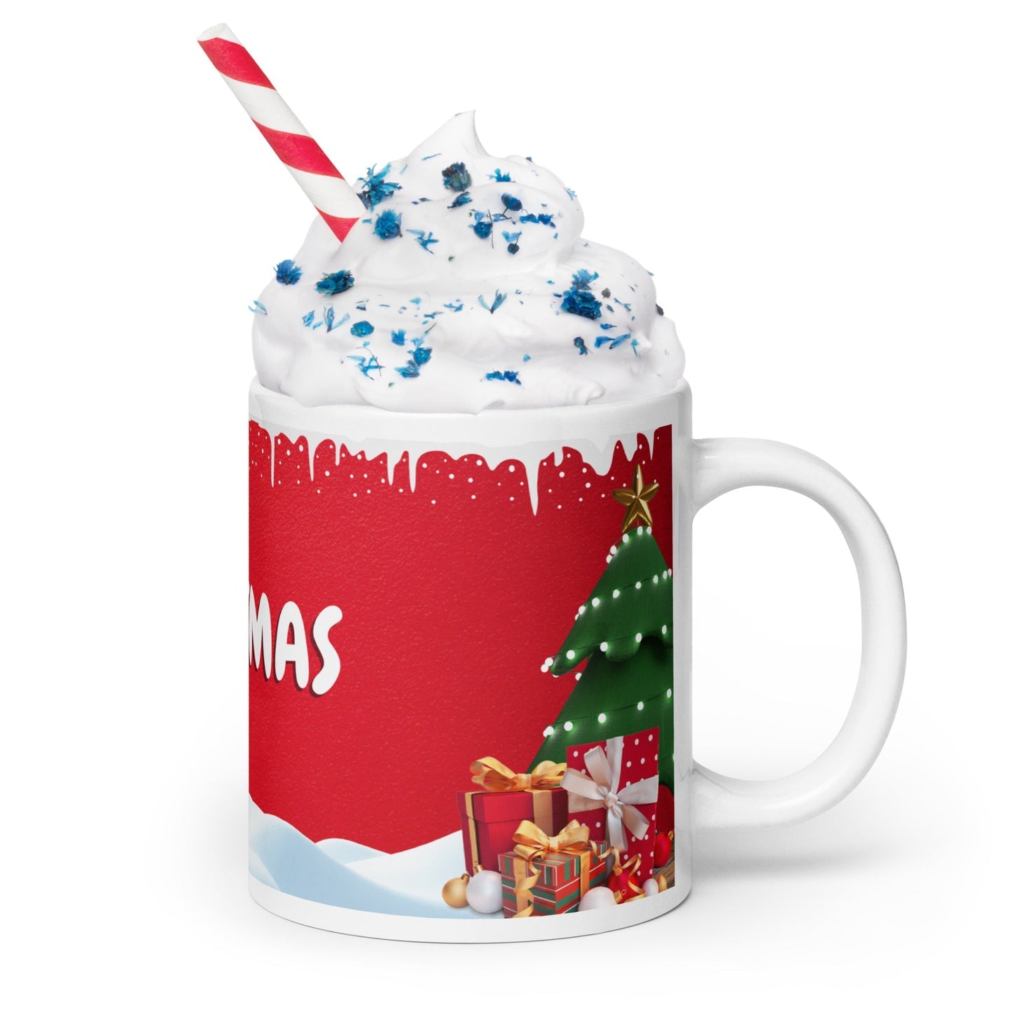 Christmas Gifts Under Tree White glossy mug Unique Drinkware Dreams