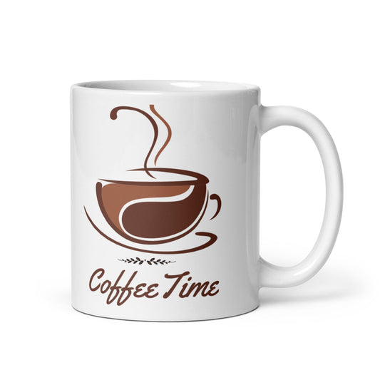 Coffee Time White glossy mug Unique Drinkware Dreams