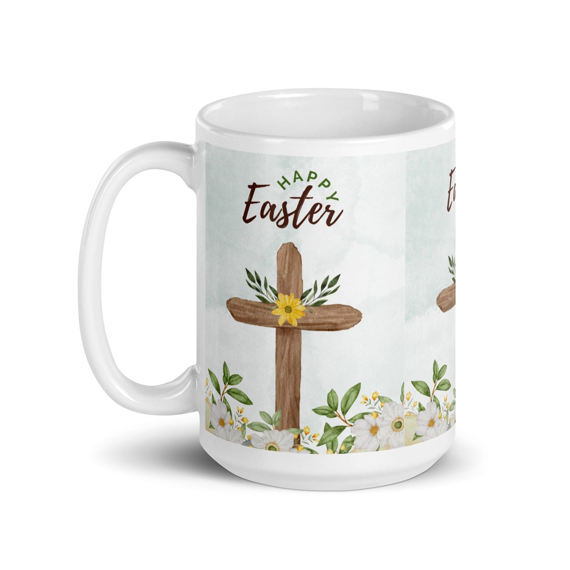 Easter White glossy mug Cross Unique Drinkware Dreams