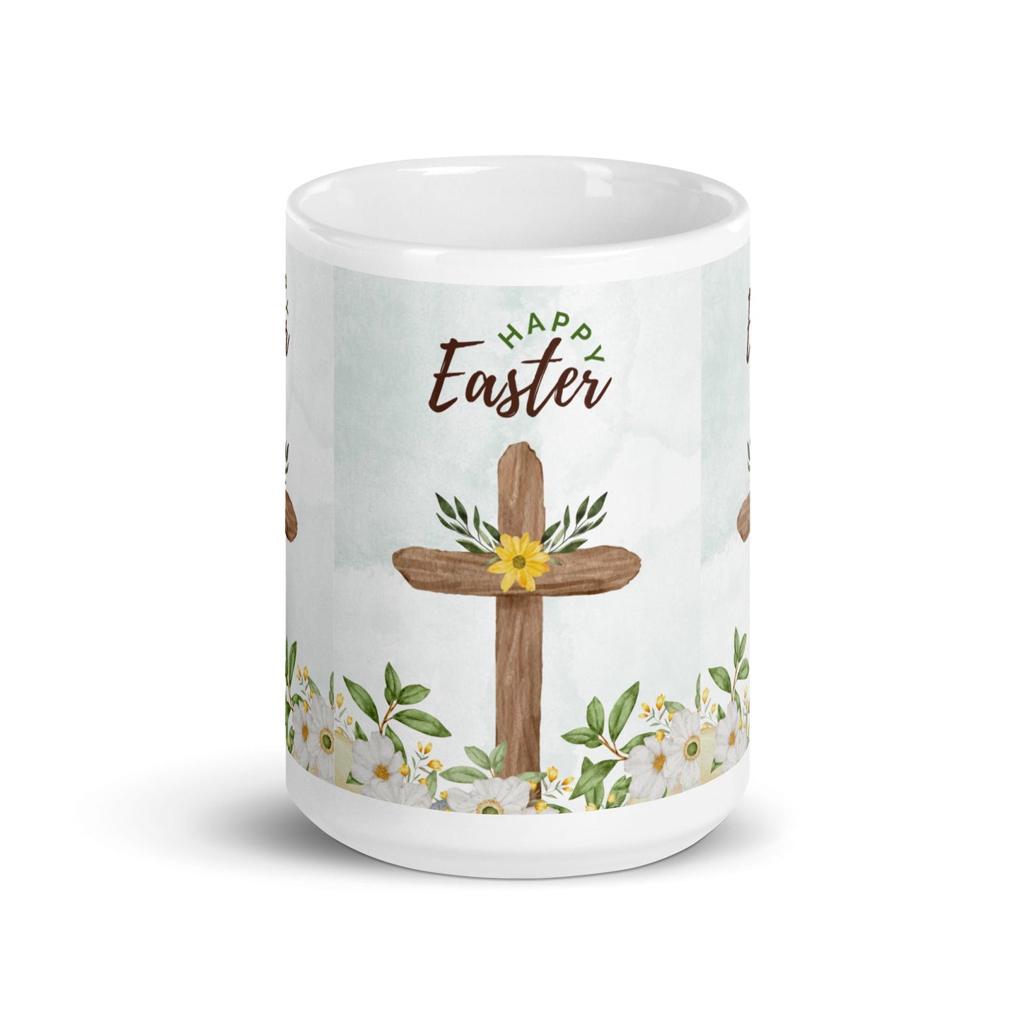 Easter White glossy mug Cross Unique Drinkware Dreams