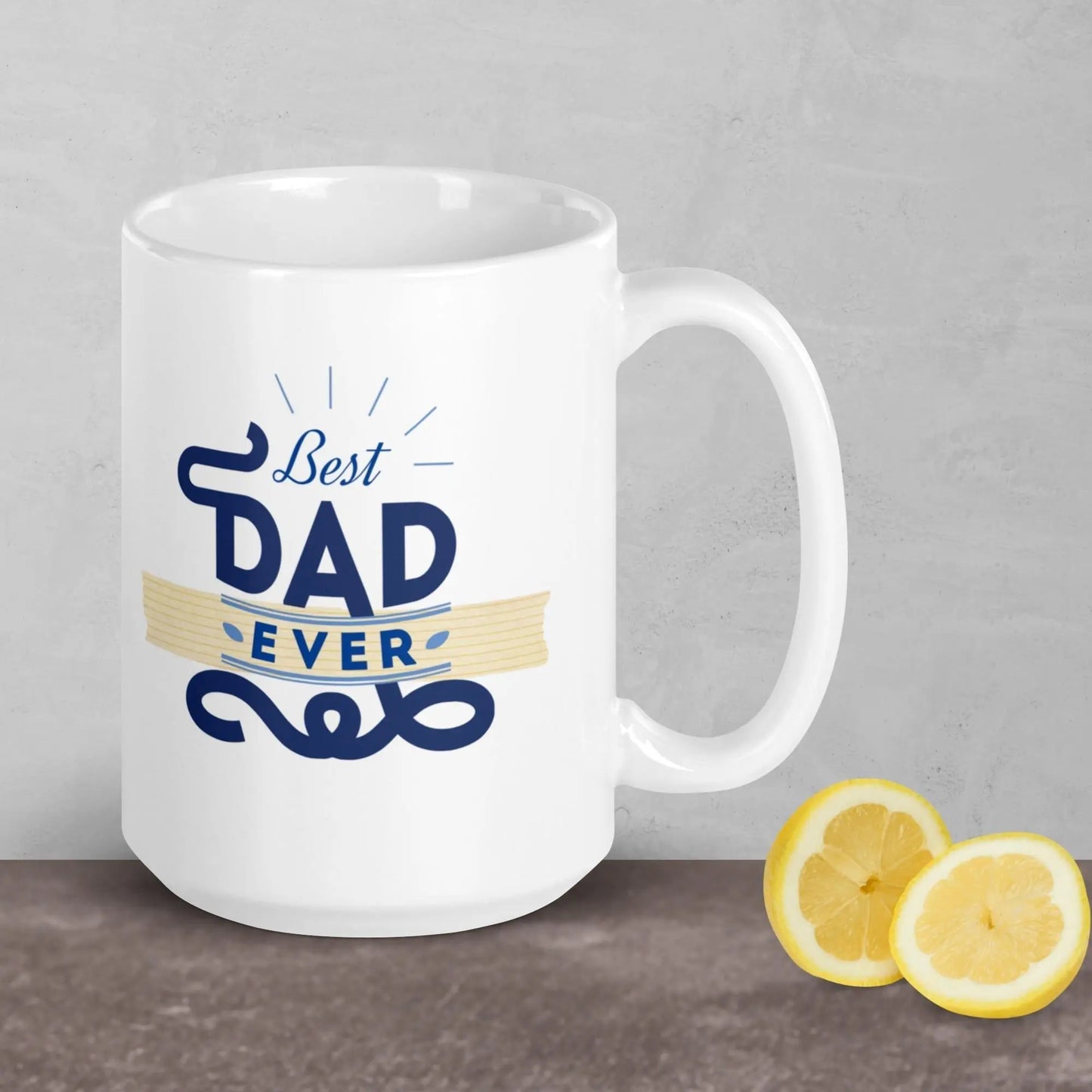 Fathers Day Best Dad Ever 2 White glossy mug Unique Drinkware Dreams