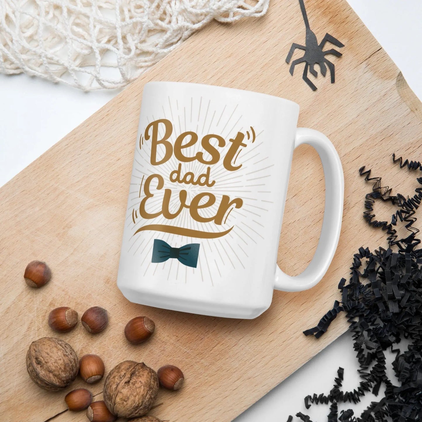 Fathers Day Best Dad Ever 3 White glossy mug Unique Drinkware Dreams