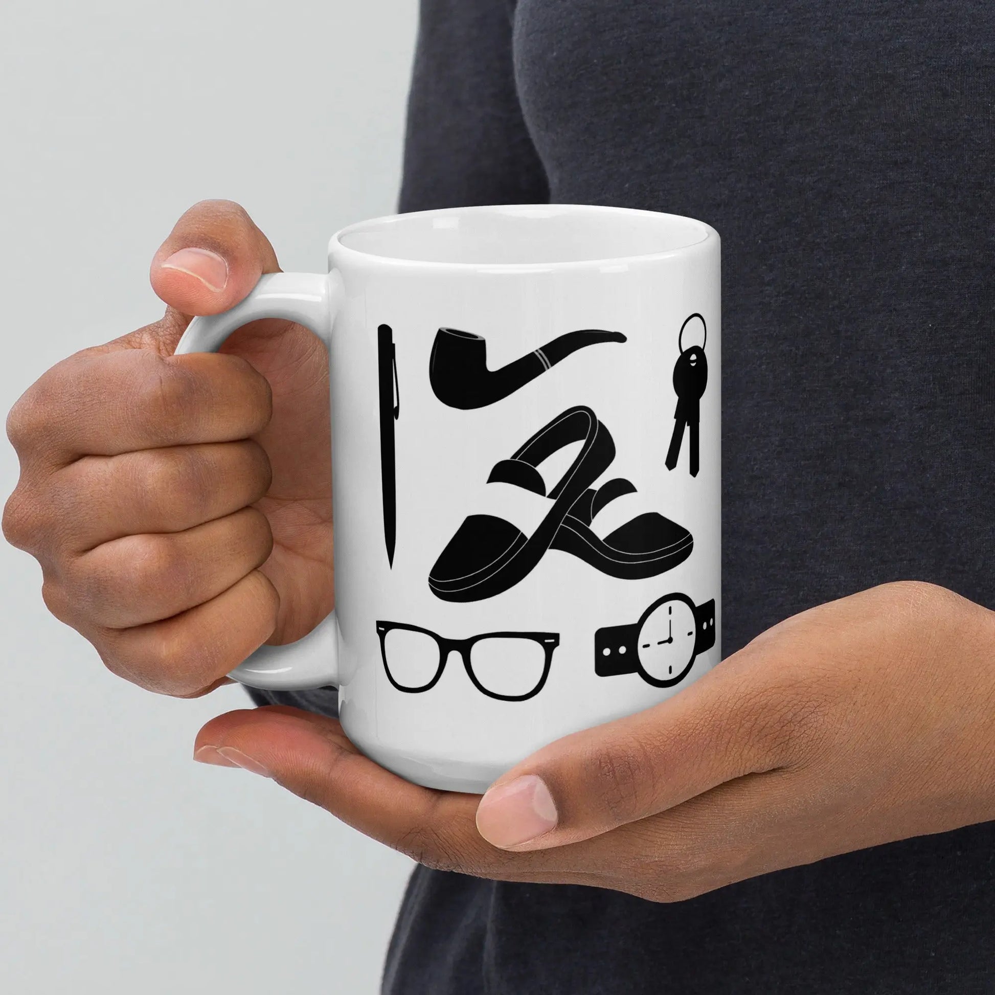 Fathers Day Emblems White glossy mug Unique Drinkware Dreams