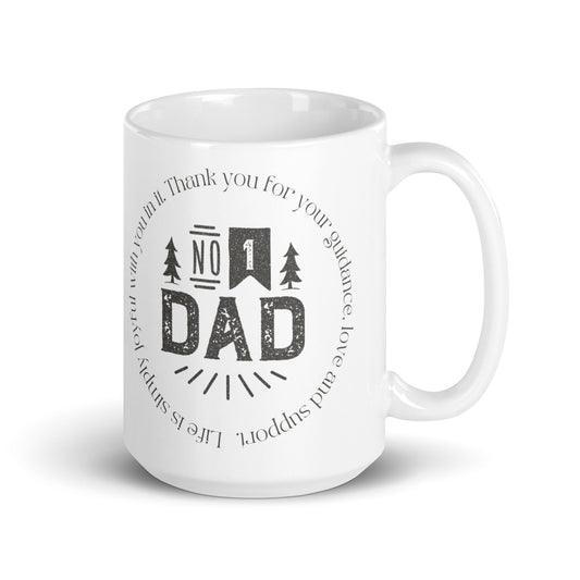 Fathers Number One Dad White glossy mug Unique Drinkware Dreams