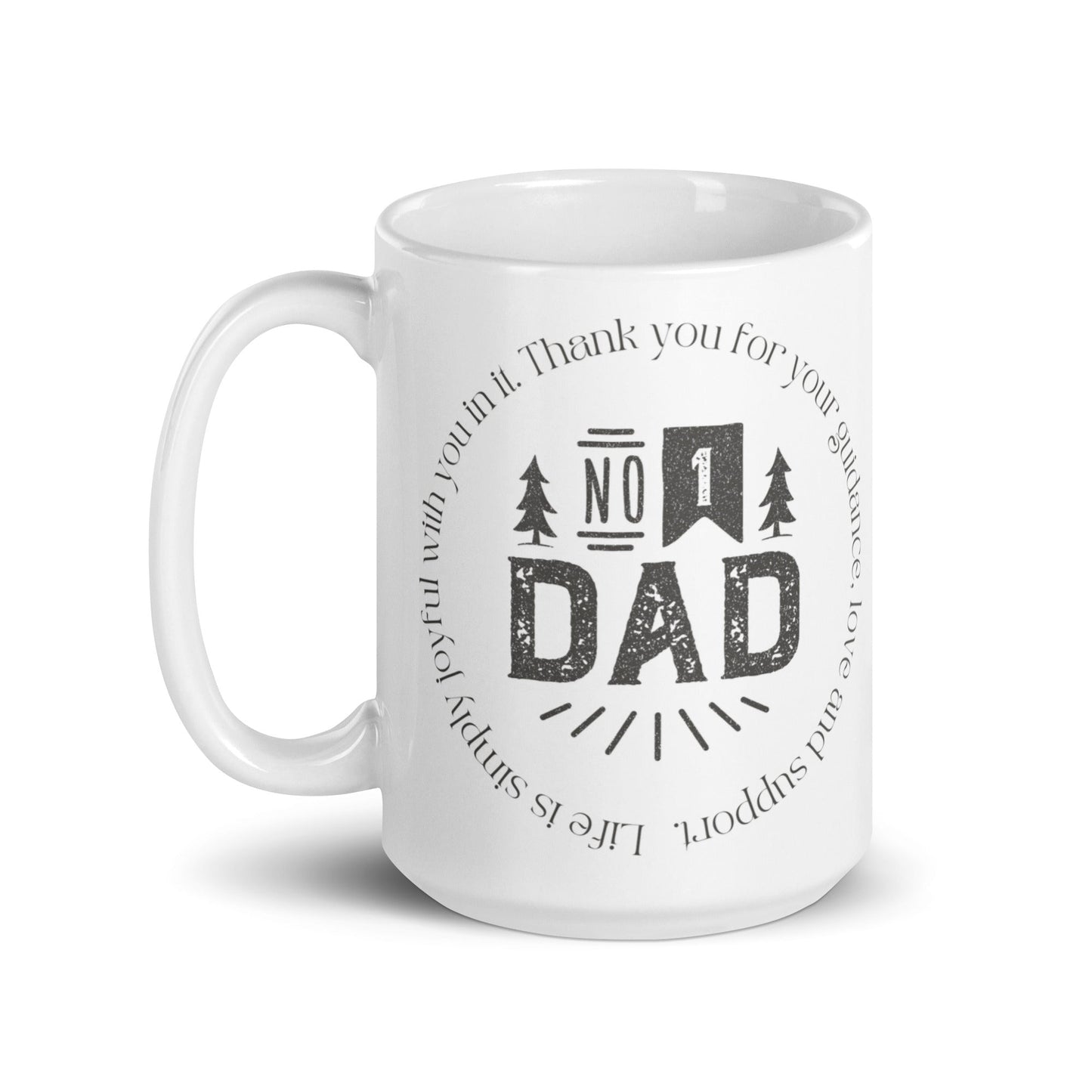 Fathers Number One Dad White glossy mug Unique Drinkware Dreams