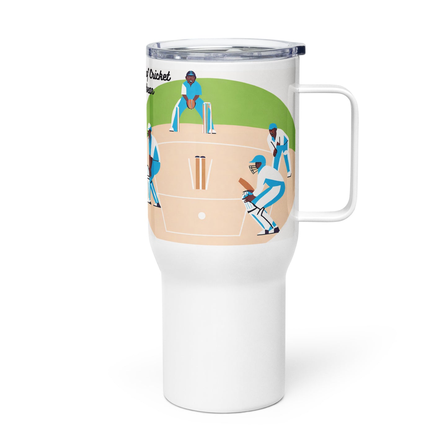 Feel the Rhythm of Cricket in the Caribbean Travel mug with a handle Unique Drinkware Dreams