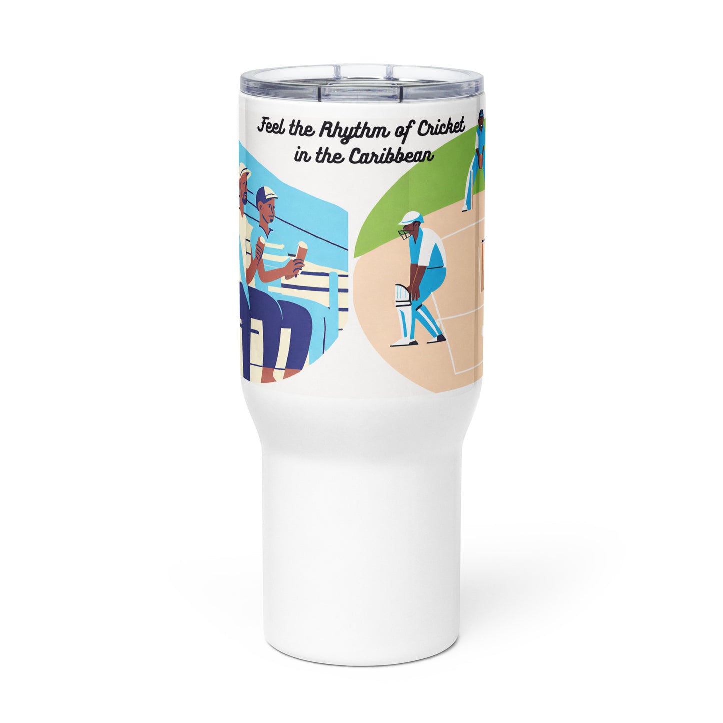 Feel the Rhythm of Cricket in the Caribbean Travel mug with a handle Unique Drinkware Dreams