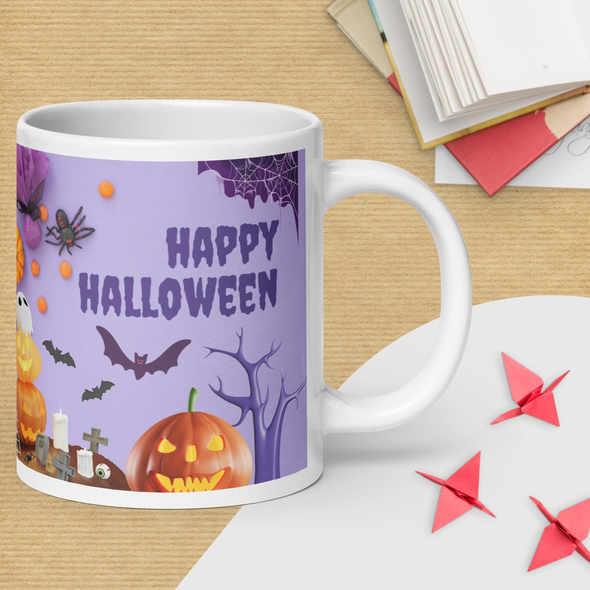 Halloween Scary Emblems White glossy mug Unique Drinkware Dreams