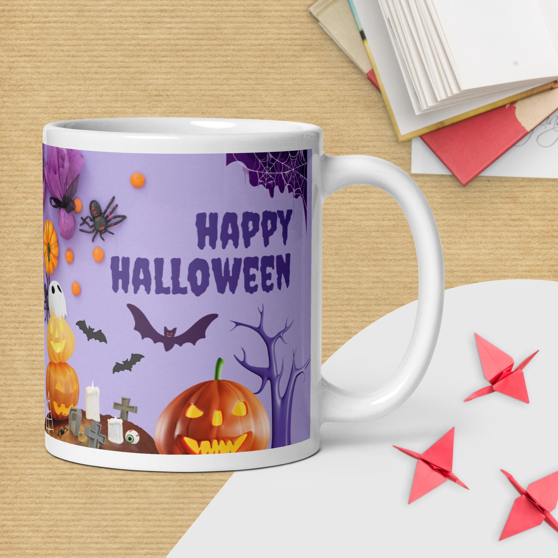 Halloween Scary Emblems White glossy mug Unique Drinkware Dreams