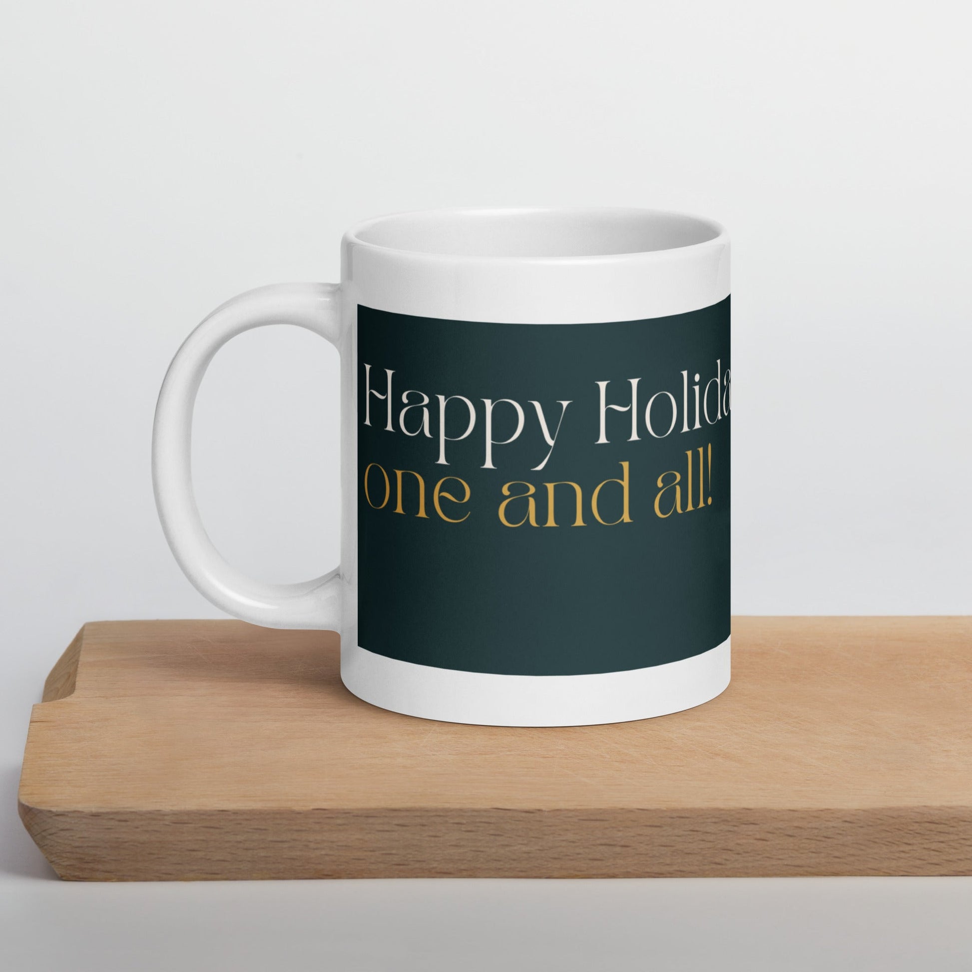 Happy Holidays White glossy mug Unique Drinkware Dreams