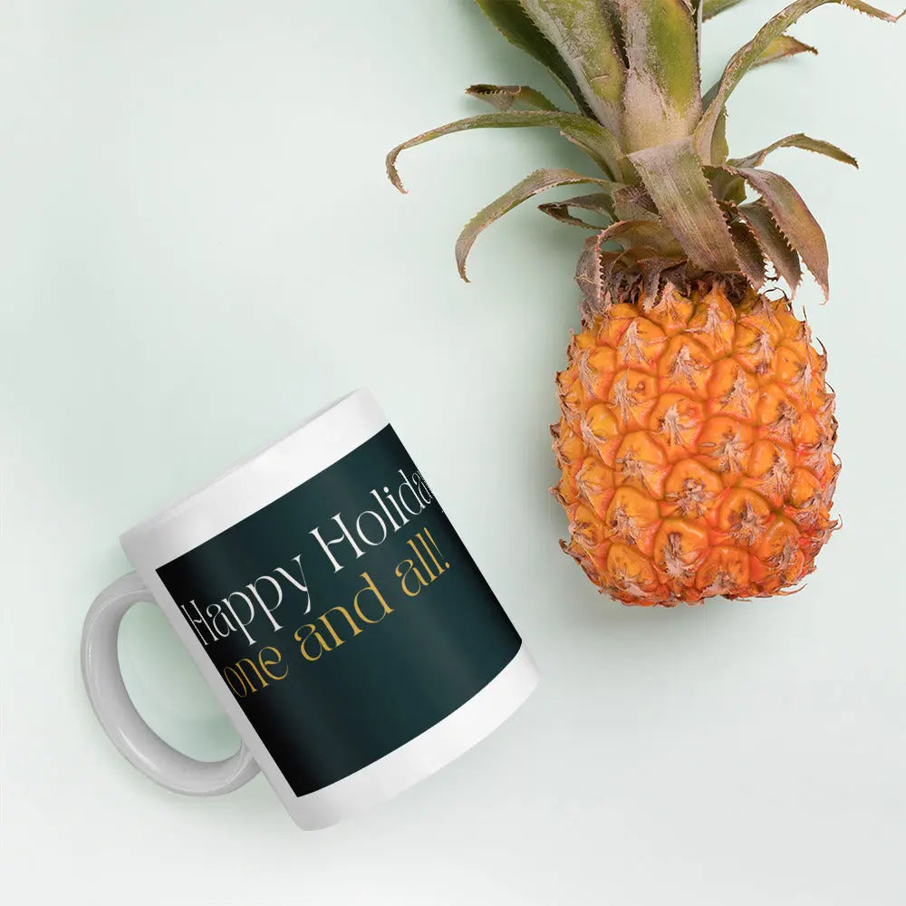 Happy Holidays White glossy mug Unique Drinkware Dreams