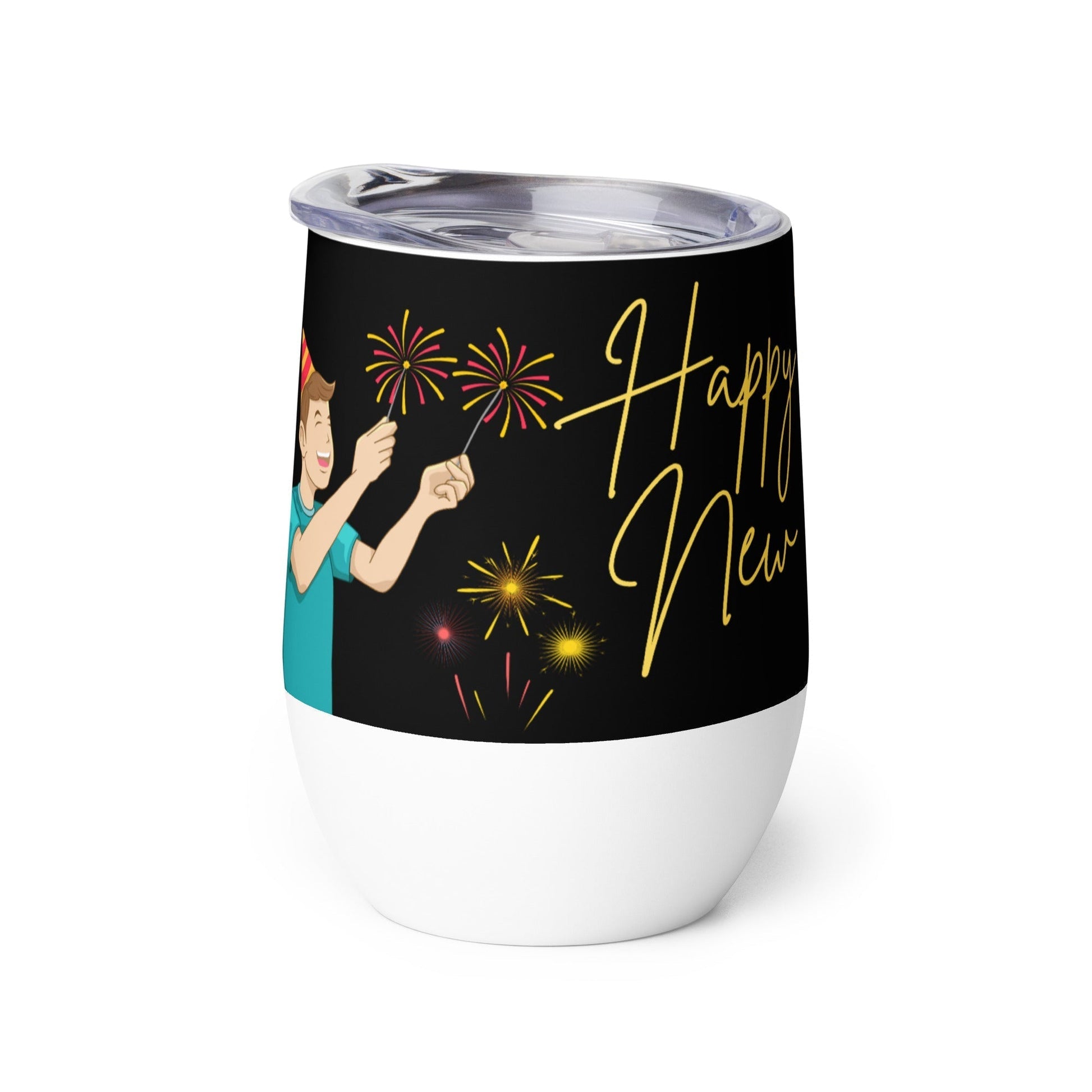 Happy New Year 20-- Wine tumbler Unique Drinkware Dreams