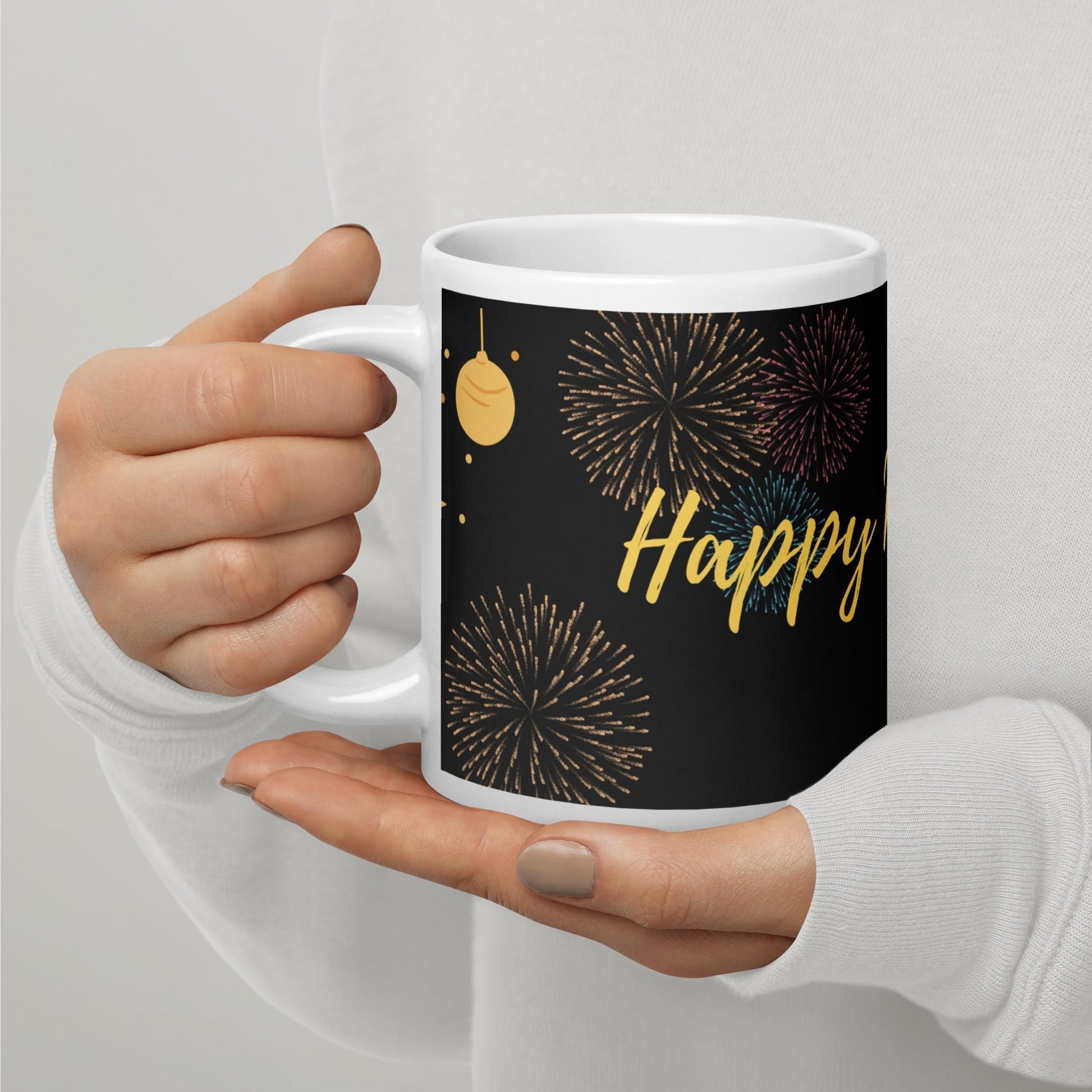 Happy New Years White glossy mug Unique Drinkware Dreams