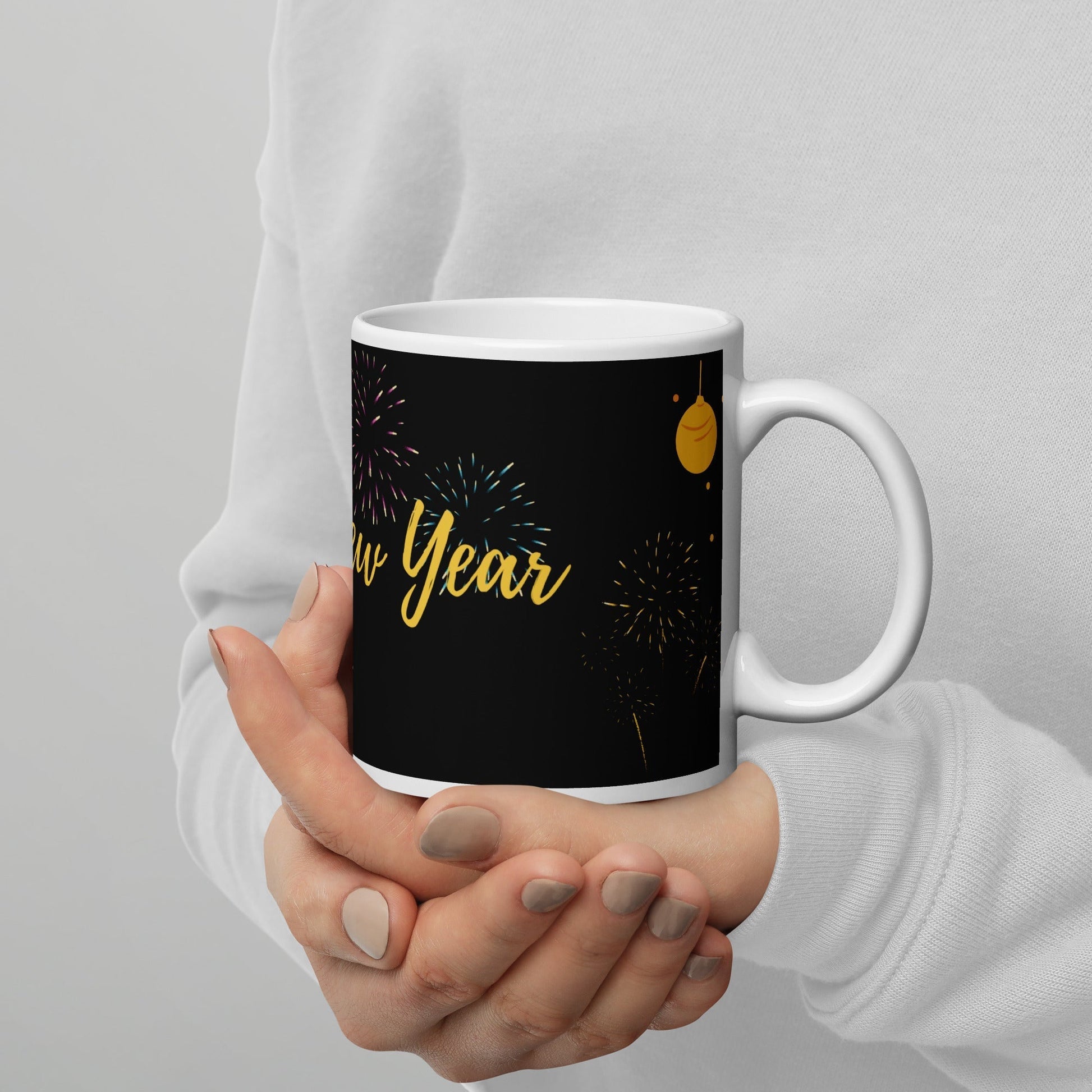 Happy New Years White glossy mug Unique Drinkware Dreams