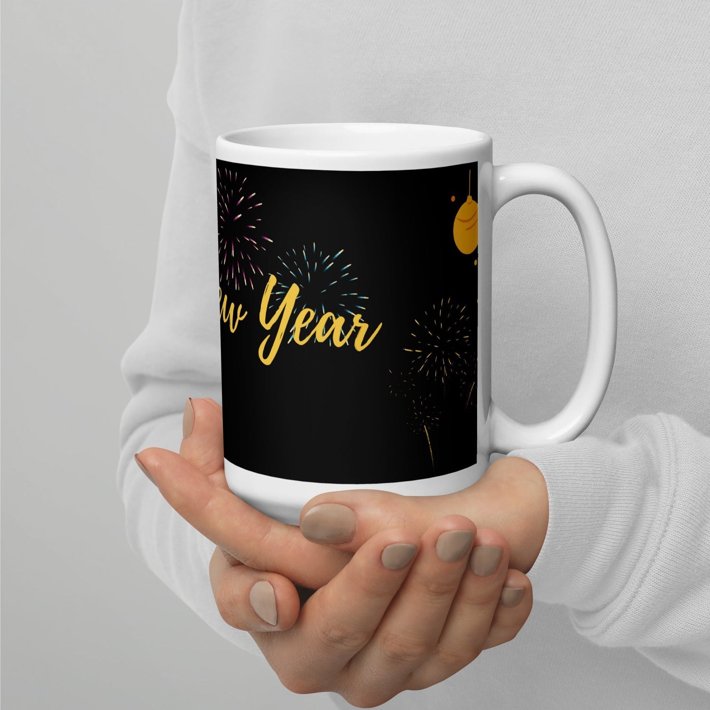 Happy New Years White glossy mug Unique Drinkware Dreams