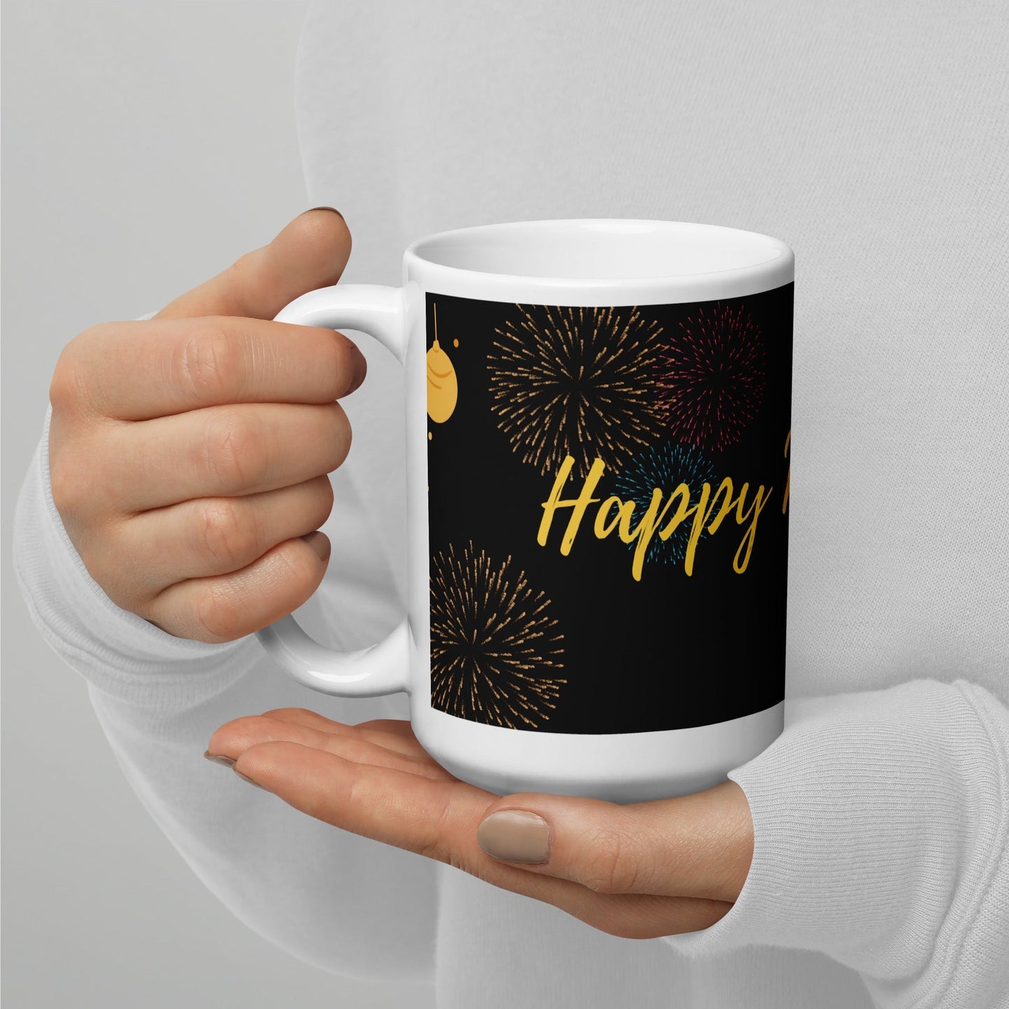 Happy New Years White glossy mug Unique Drinkware Dreams