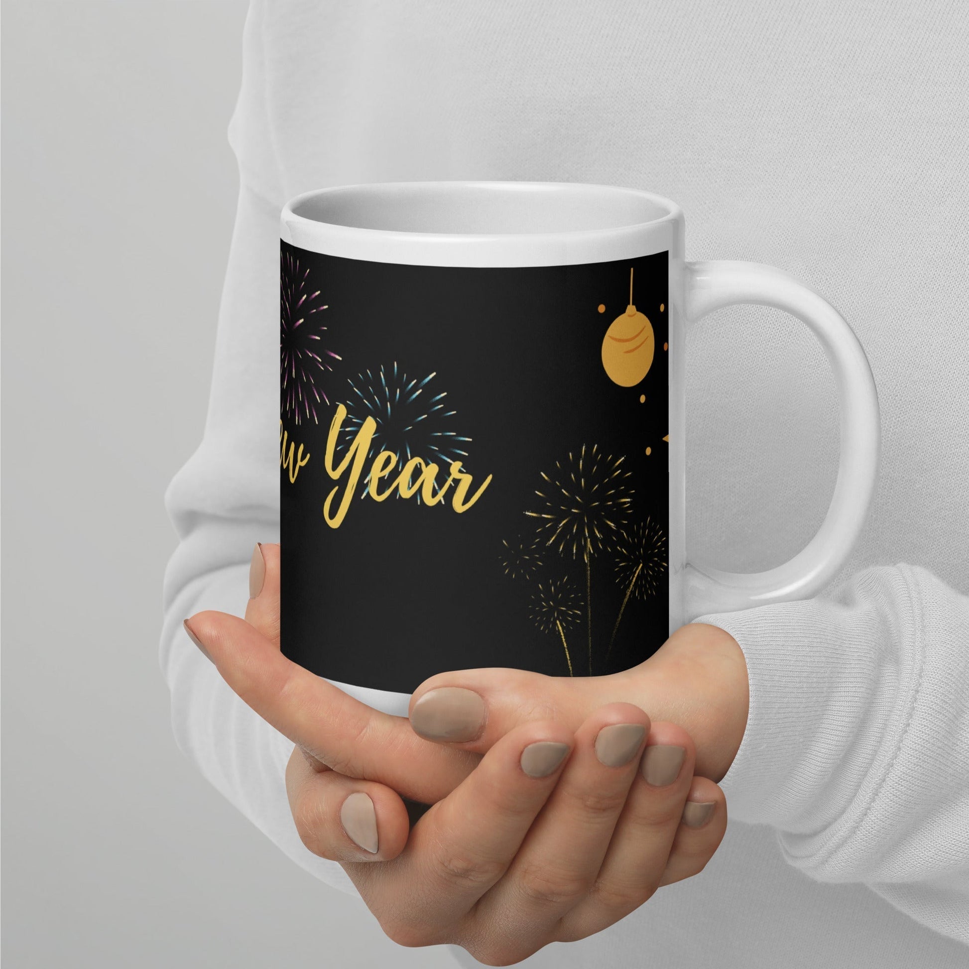 Happy New Years White glossy mug Unique Drinkware Dreams