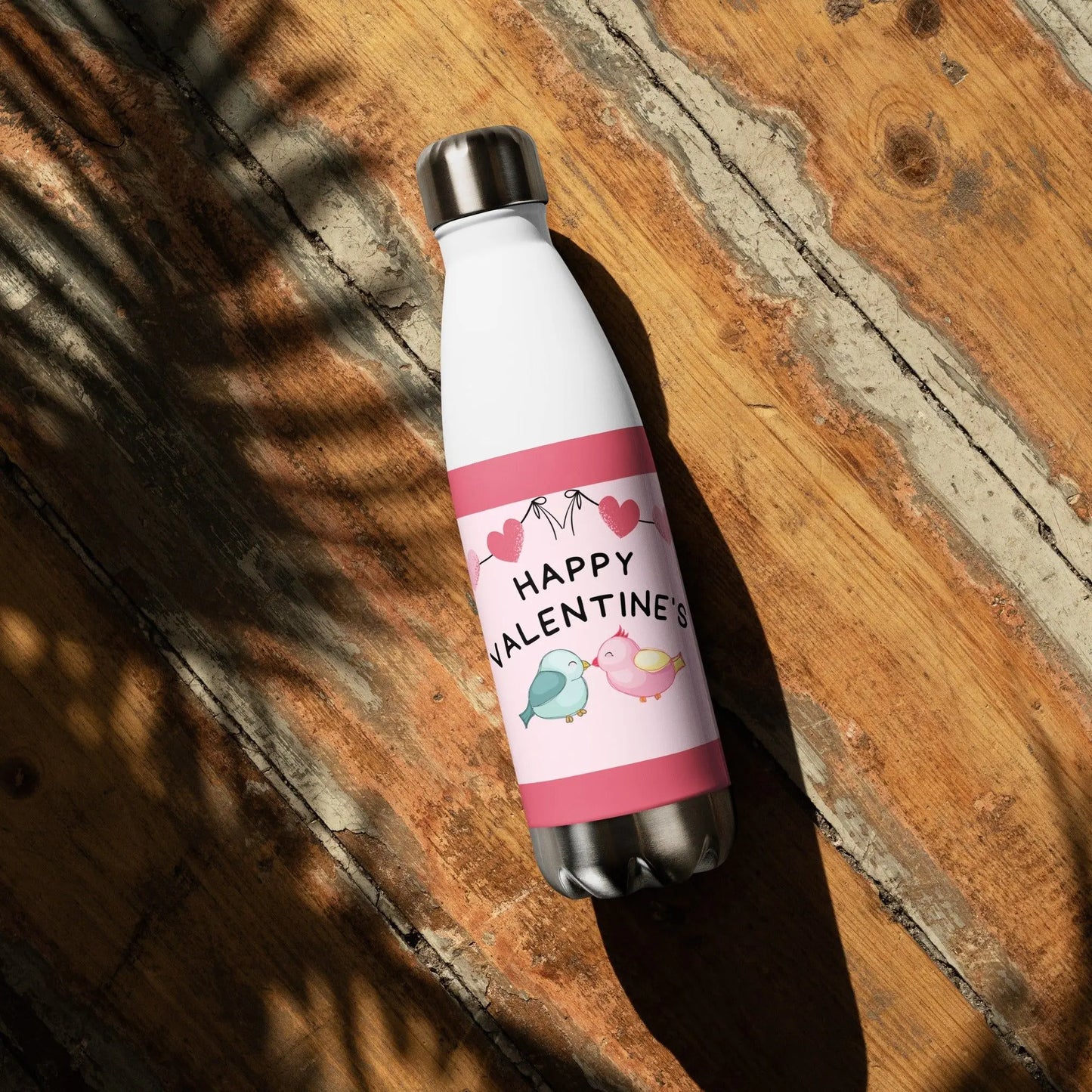 Happy Valentines Day Bird Union Stainless steel water bottle Unique Drinkware Dreams