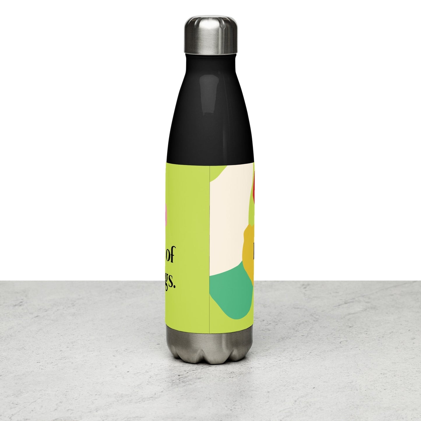 Inspirational 'Bask in the Joy of the Little Things' Stainless steel water bottle Unique Drinkware Dreams