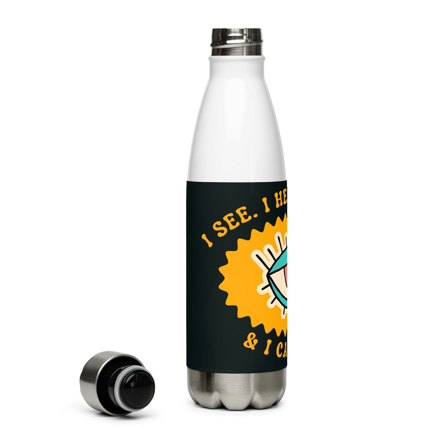 Inspirational 'I See. I know. I hear. I can do it. Stainless steel water bottle Unique Drinkware Dreams