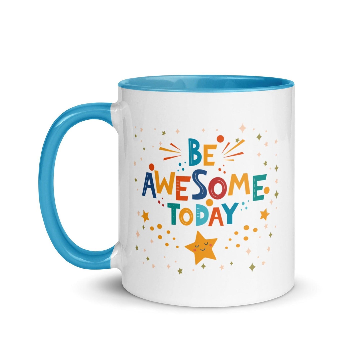 Inspirational Mug 'Be Awesome Today' with Color Inside Unique Drinkware Dreams