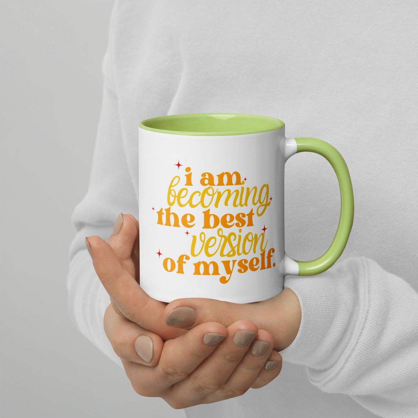 Inspirational Mug 'I am becoming the best version of myself' with Color Inside Unique Drinkware Dreams