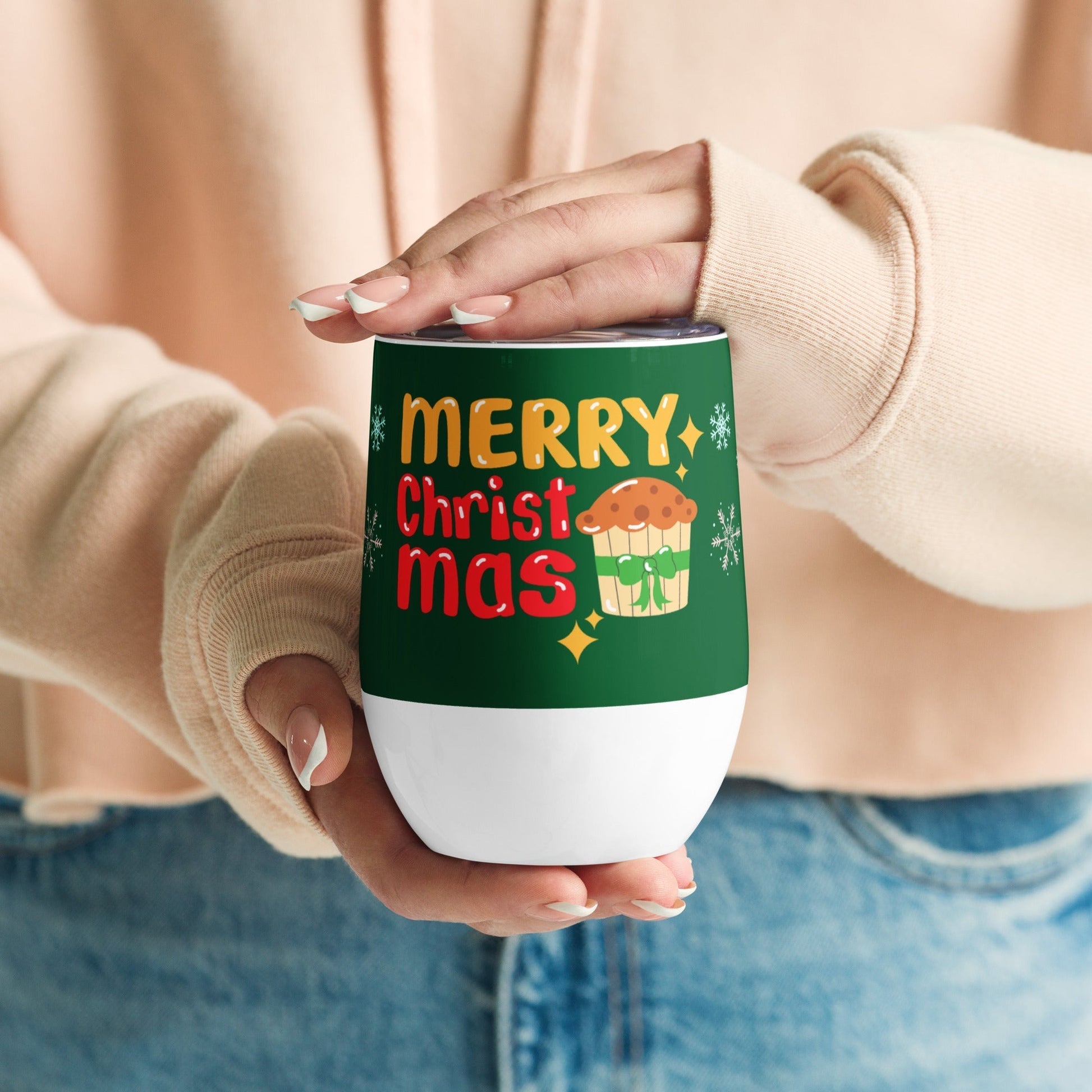 Merry Christmas Wine tumbler Unique Drinkware Dreams