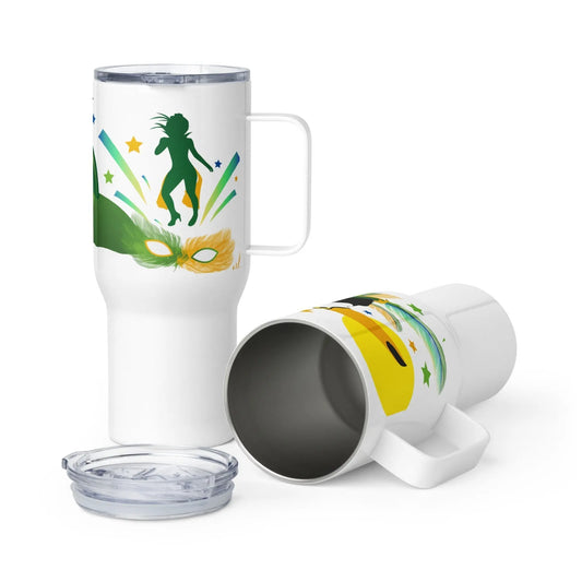 Rio de Janeiro Carnival Festivities Travel mug with a handle Unique Drinkware Dreams