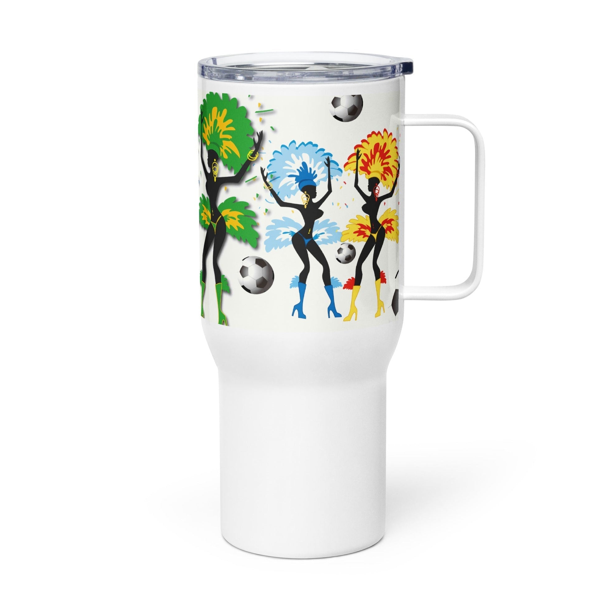 Rio de Janeiro Carnival Salsa Dancers Travel mug with a handle Unique Drinkware Dreams