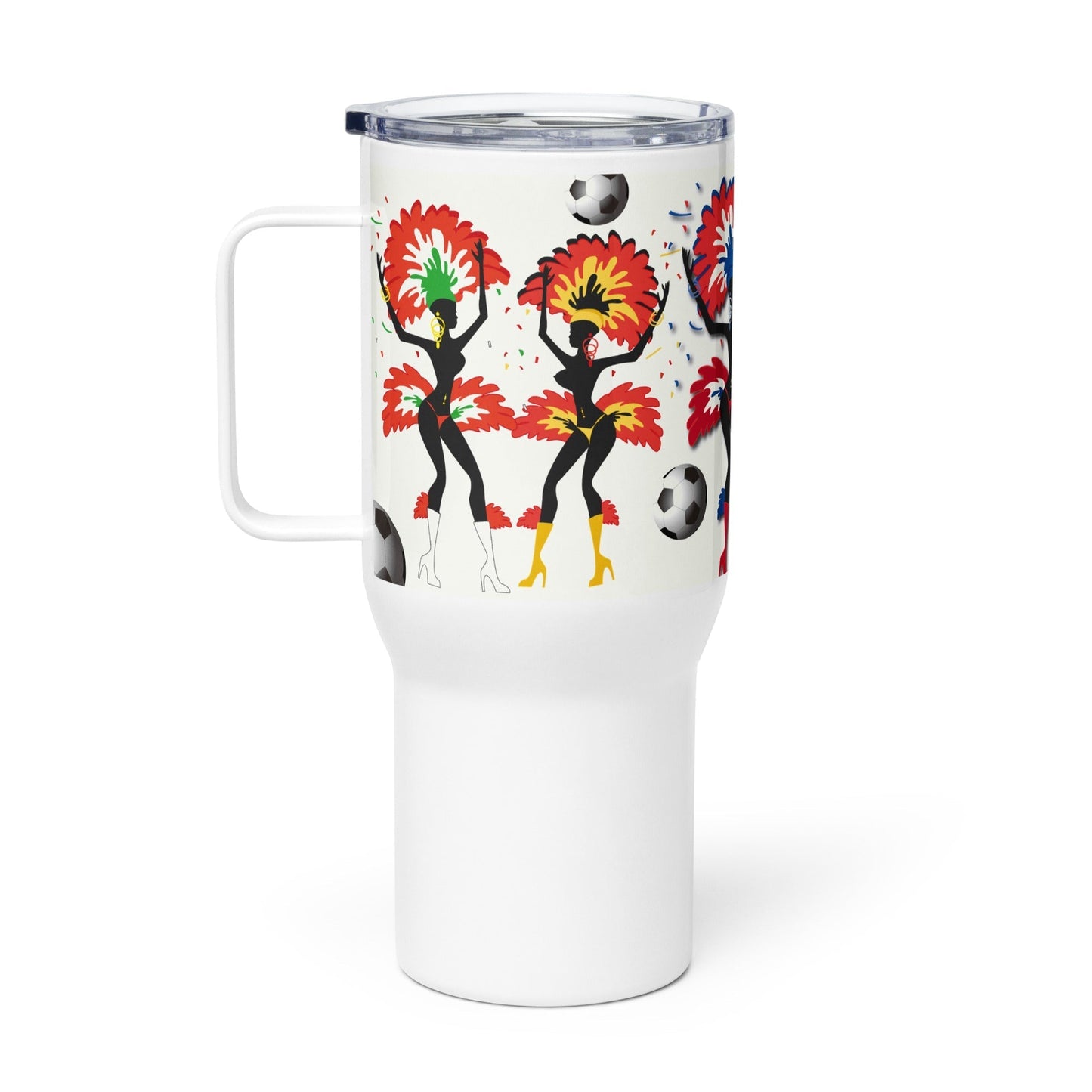 Rio de Janeiro Carnival Salsa Dancers Travel mug with a handle Unique Drinkware Dreams