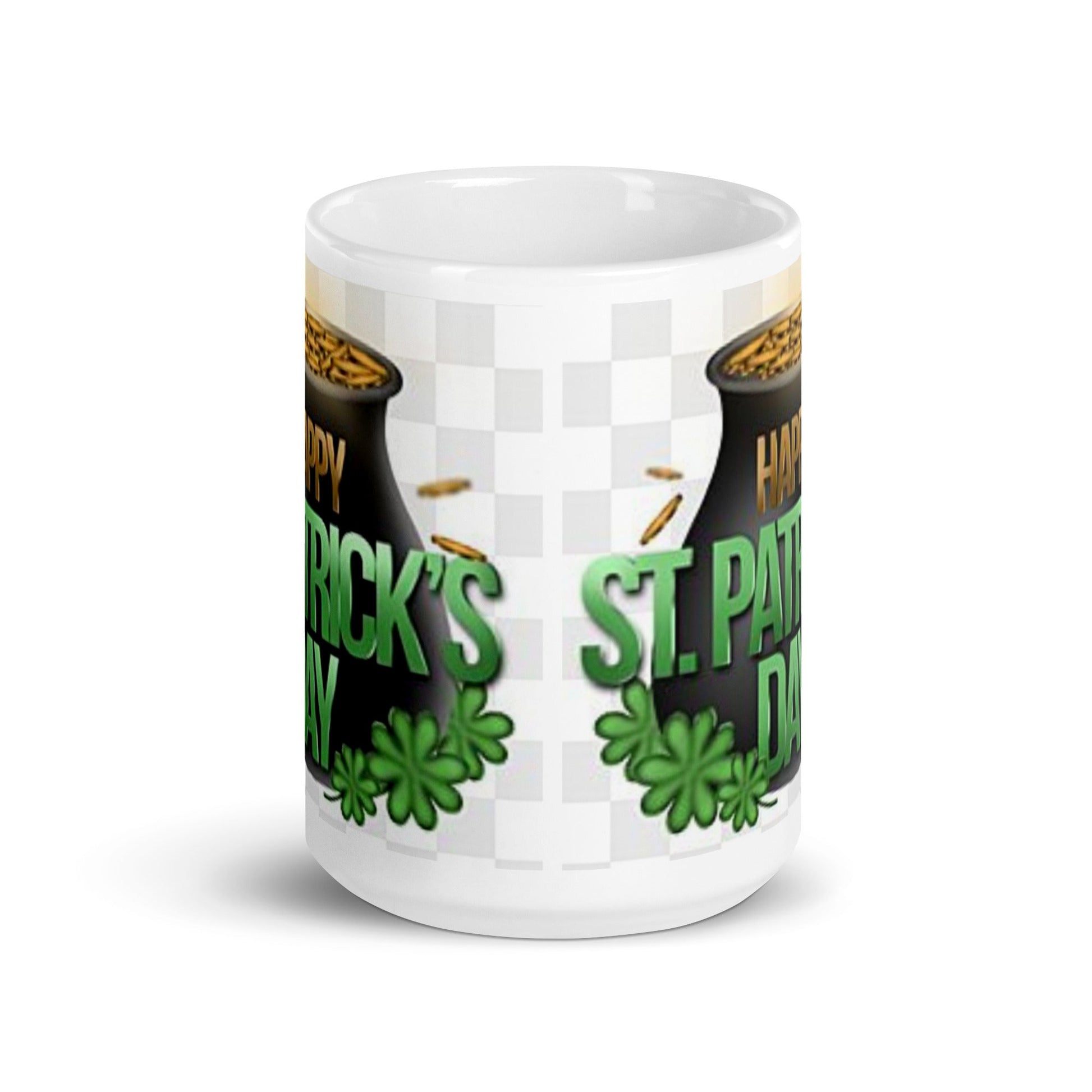 St. Patrick's Day White Glossy Mug Pot of Gold Unique Drinkware Dreams