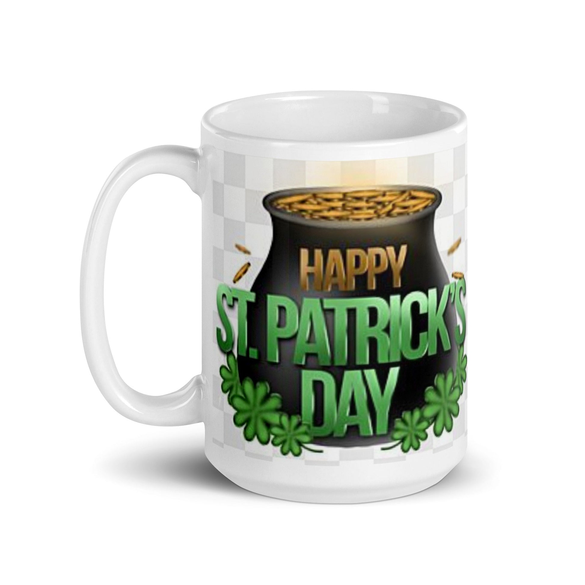 St. Patrick's Day White Glossy Mug Pot of Gold Unique Drinkware Dreams