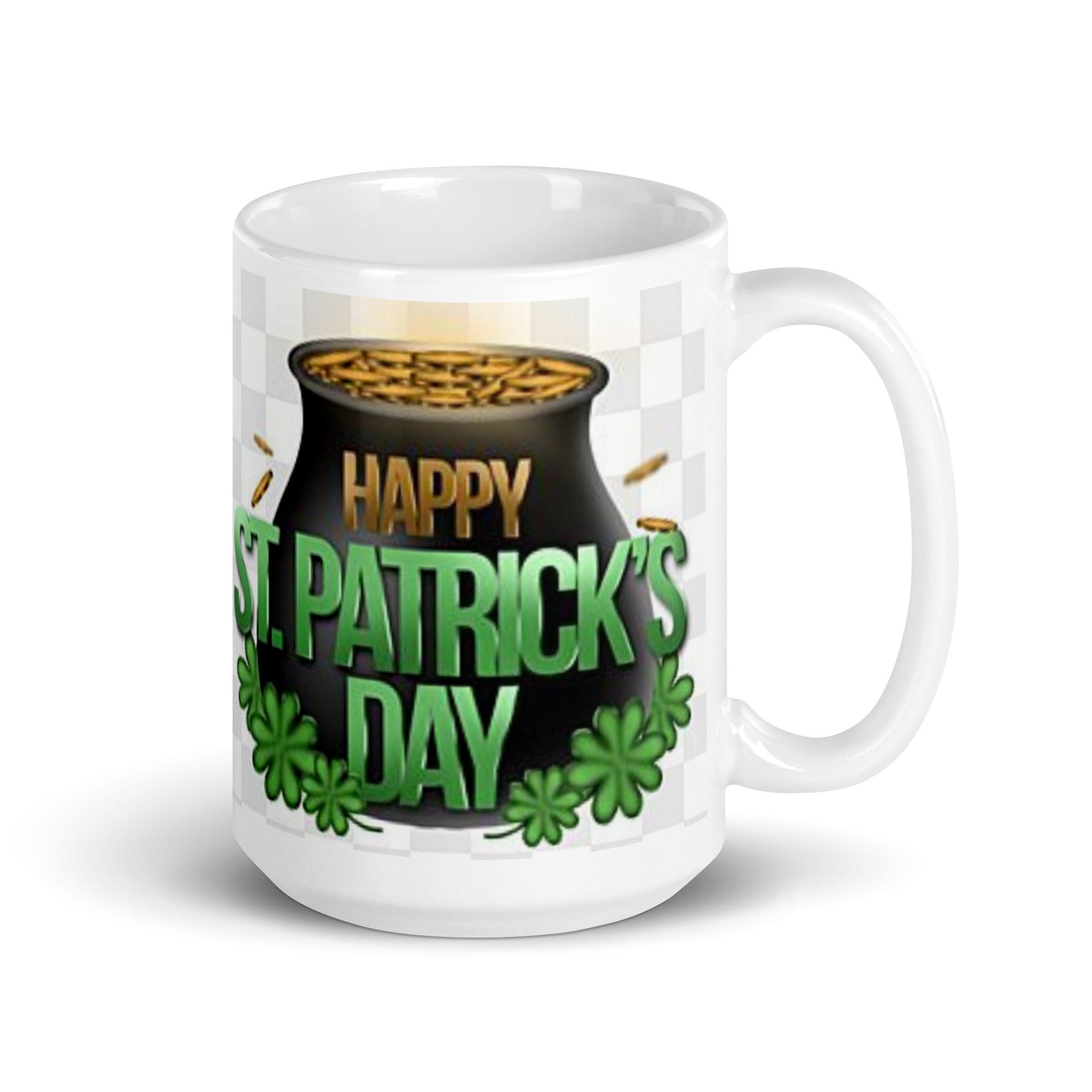 St. Patrick's Day White Glossy Mug Pot of Gold Unique Drinkware Dreams