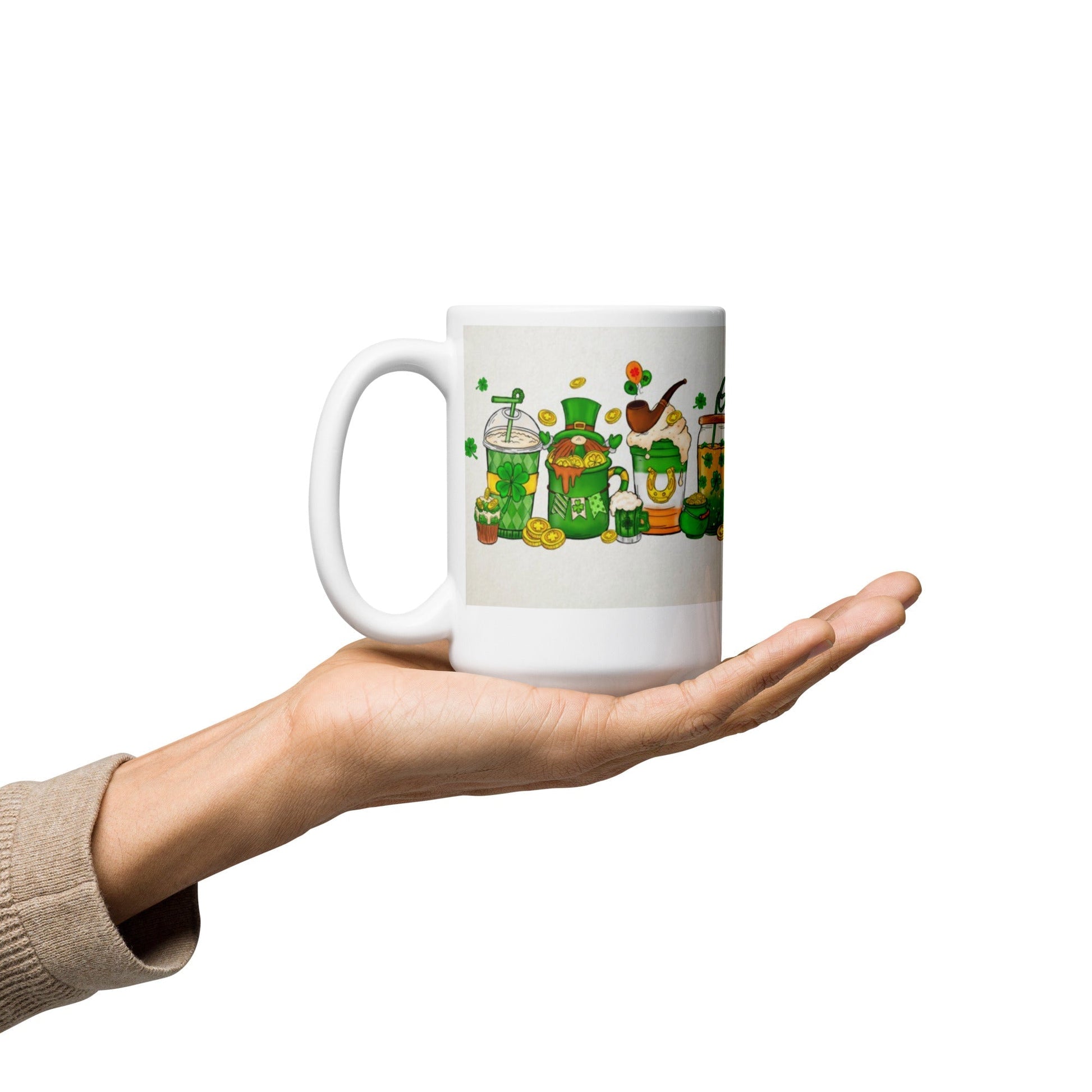 St. Patrick's Day White glossy mug Clipart Unique Drinkware Dreams