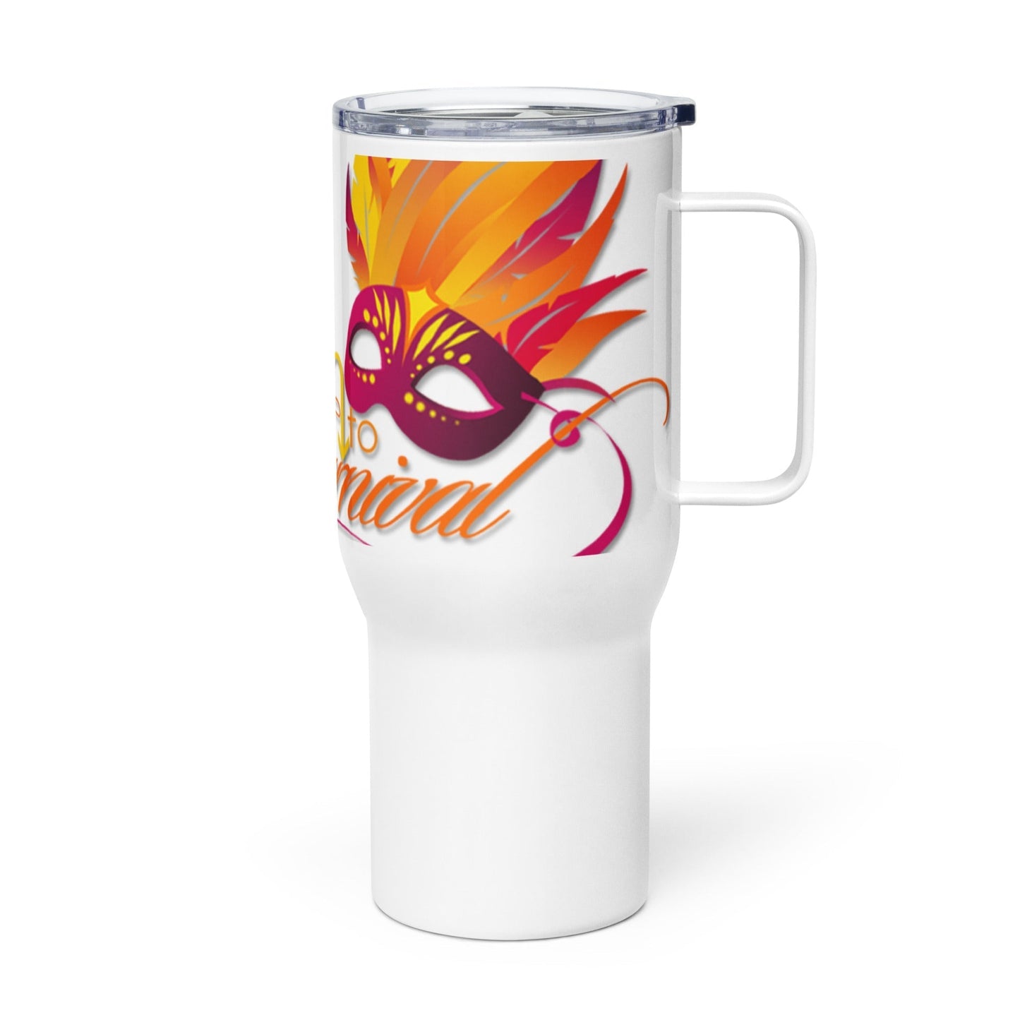 Trinidad Carnival Countdown Travel Mug with handle Unique Drinkware Dreams