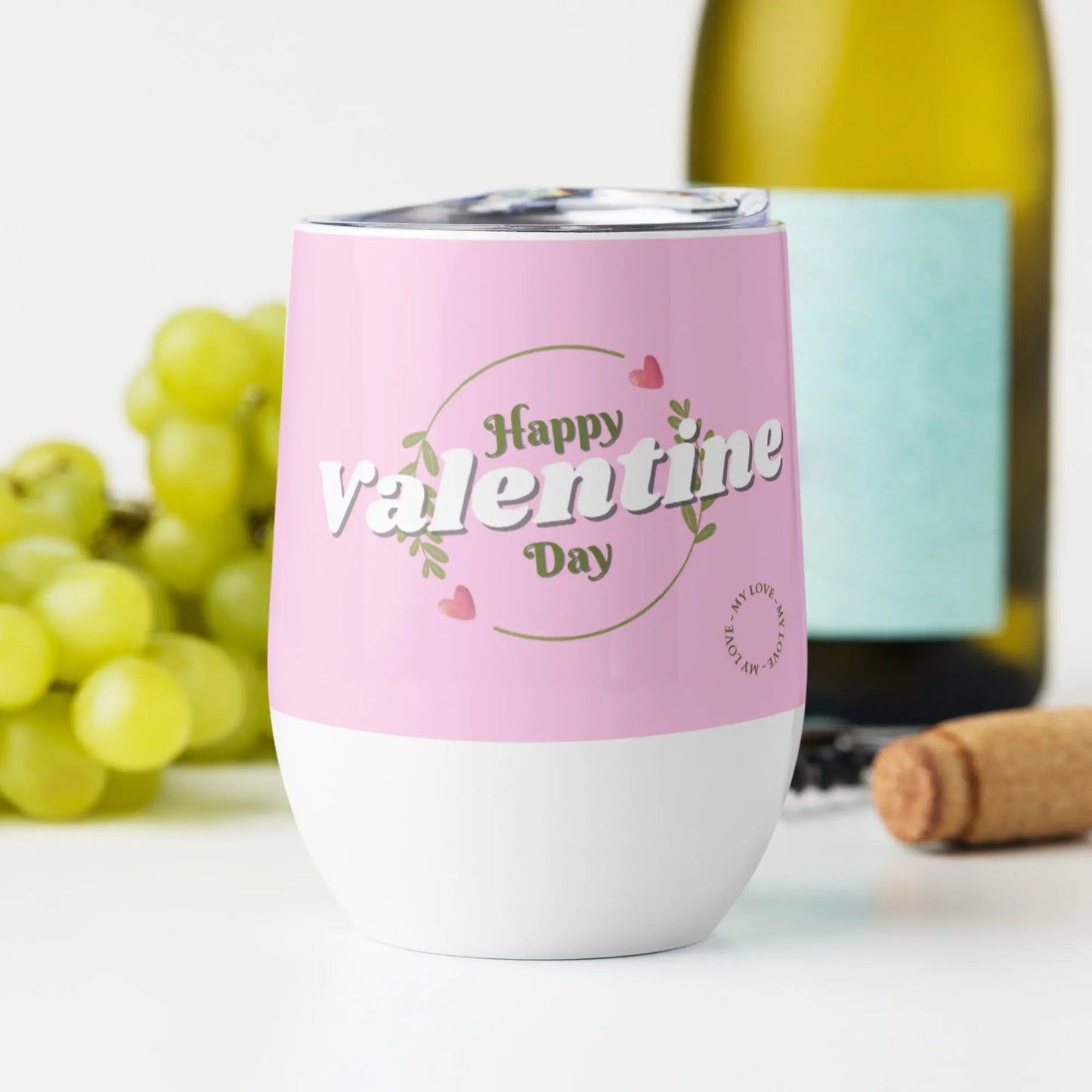 Valentines Day Flowers Wine tumbler Unique Drinkware Dreams