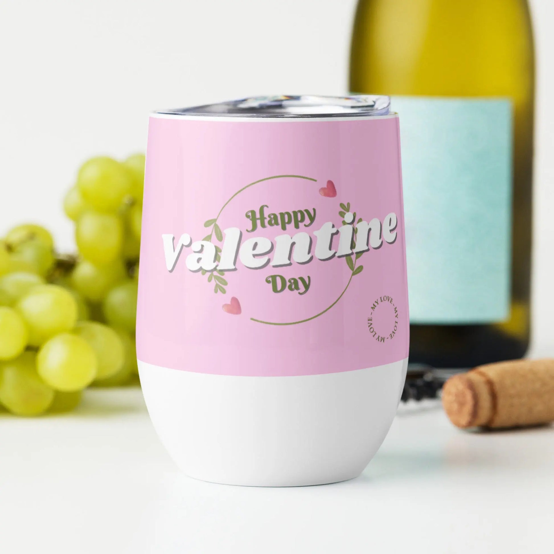 Valentines Day Flowers Wine tumbler Unique Drinkware Dreams
