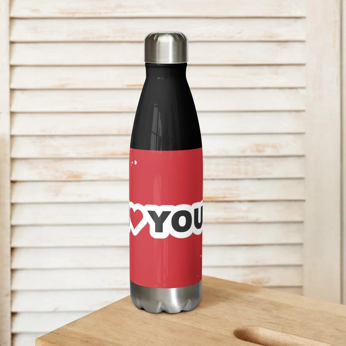 Valentines Day I Love You Stainless steel water bottle Unique Drinkware Dreams