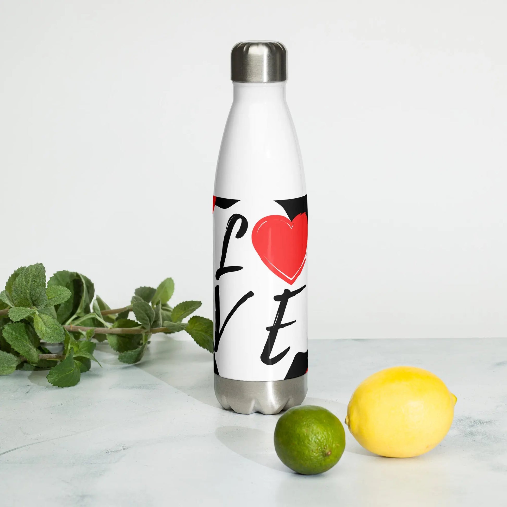 Valentines Day L O V E Stainless steel water bottle Unique Drinkware Dreams