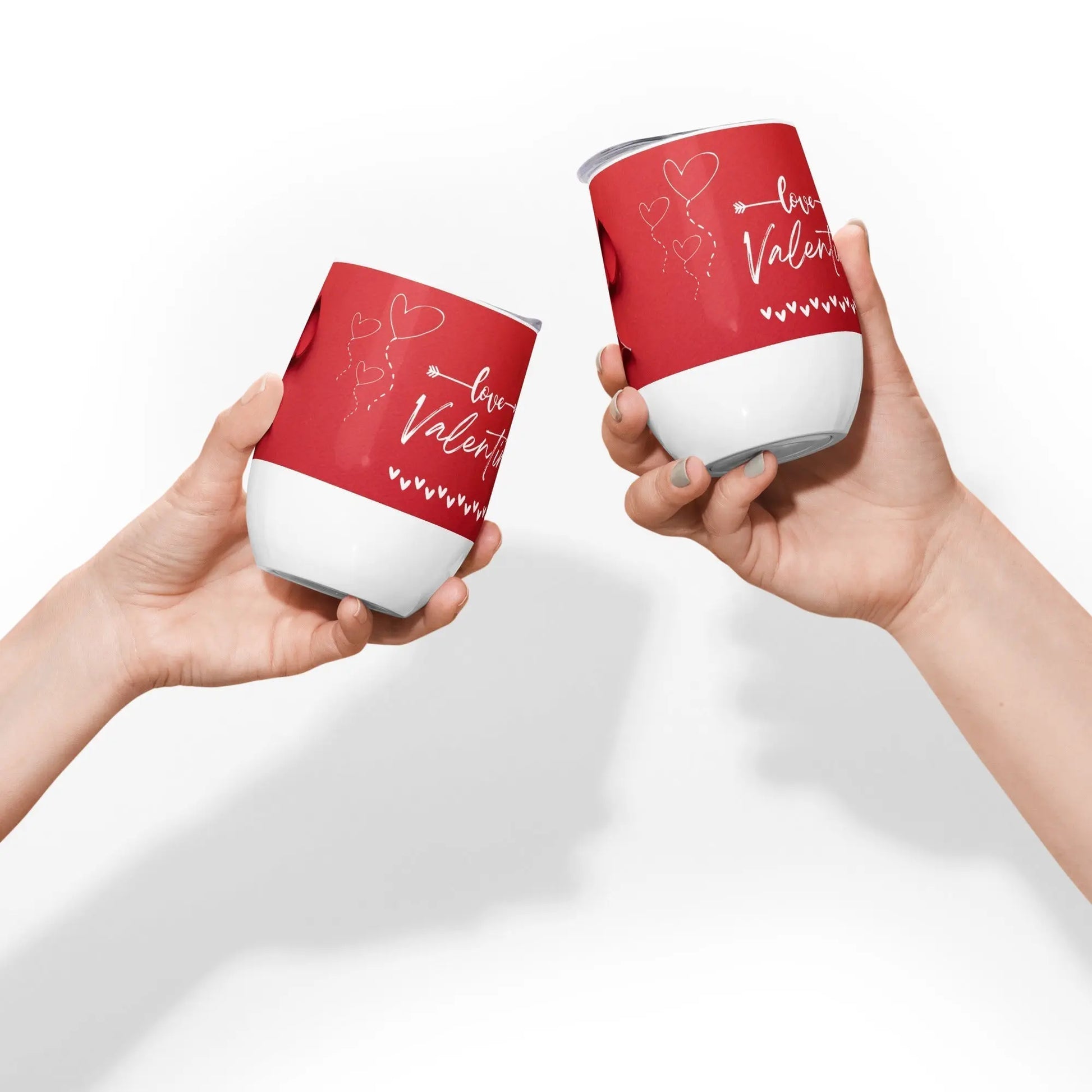 Valentines Day Love Hearts Wine tumbler Unique Drinkware Dreams