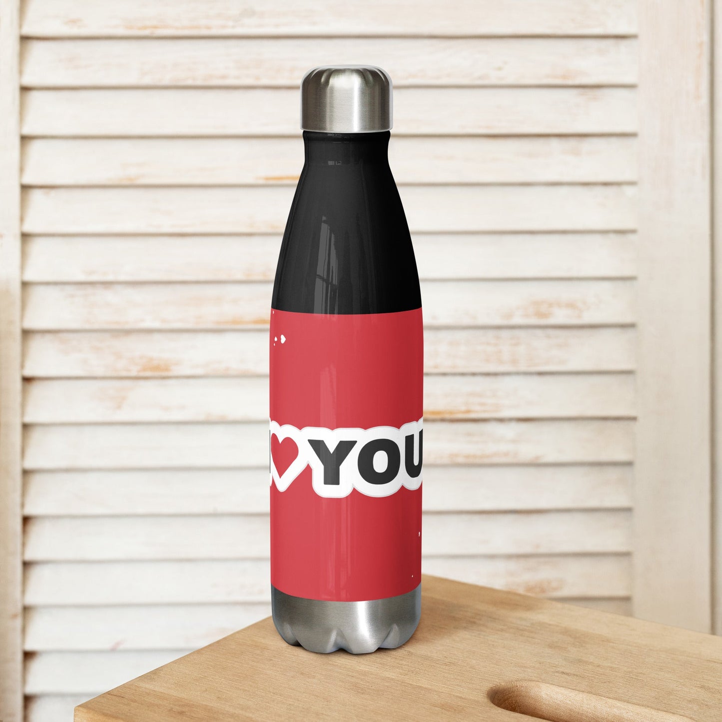 Valentines I Love You Stainless steel water bottle Unique Drinkware Dreams