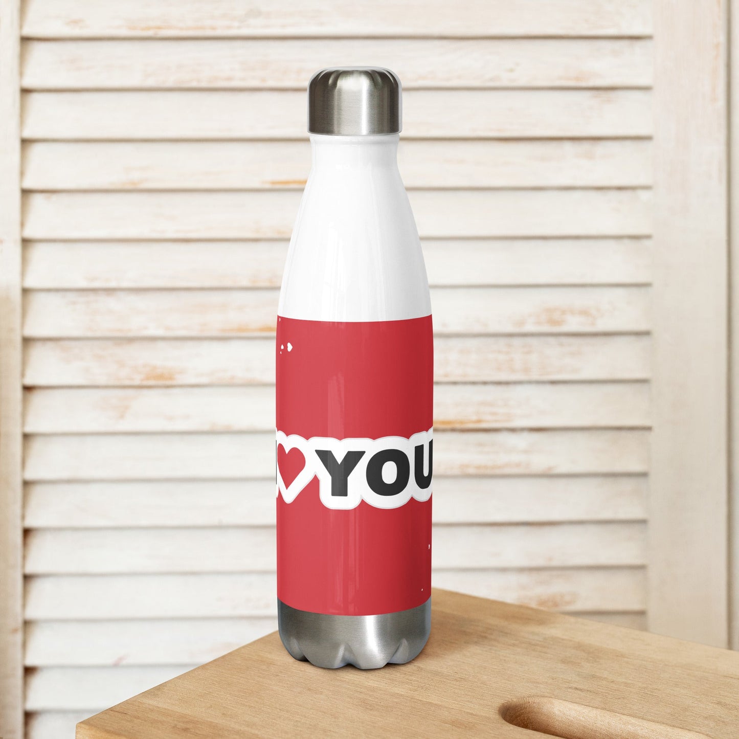 Valentines I Love You Stainless steel water bottle Unique Drinkware Dreams