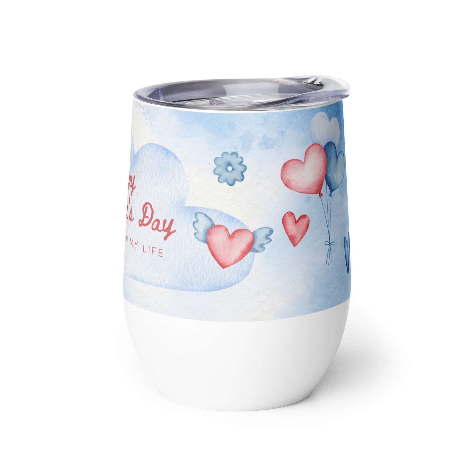 Valentines Love in the clouds Wine tumbler Unique Drinkware Dreams