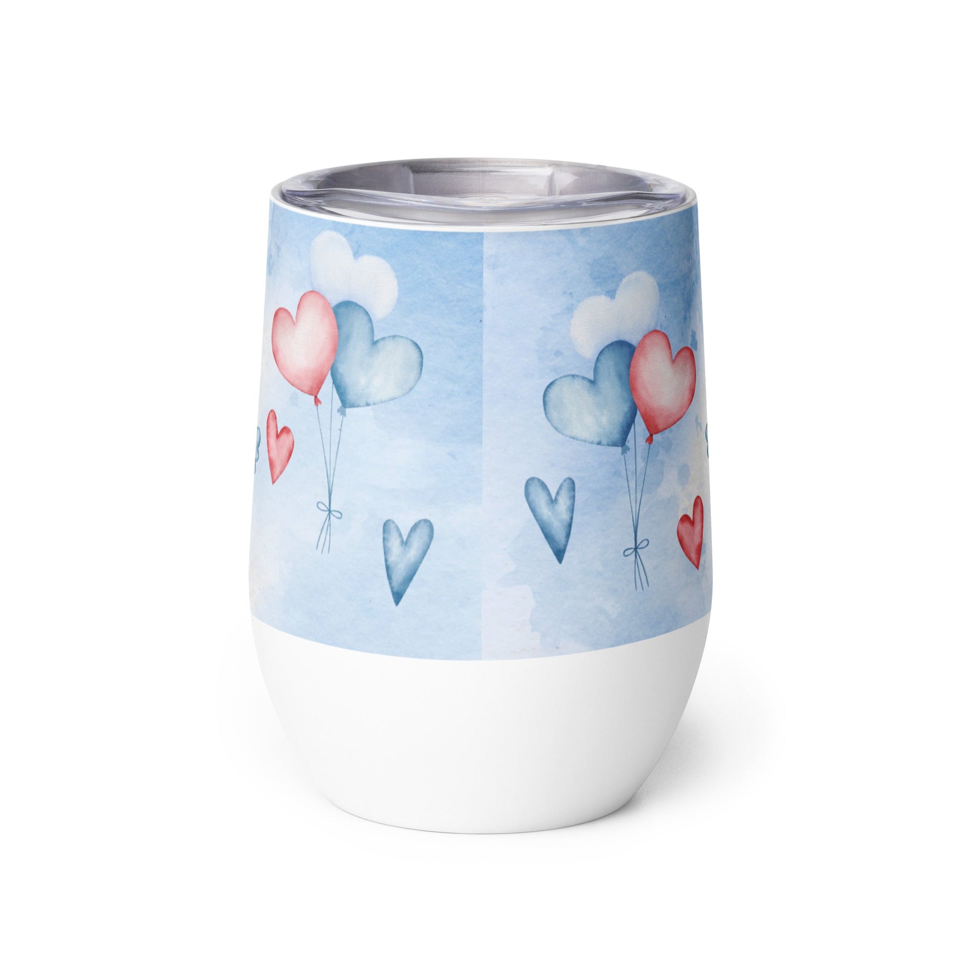 Valentines Love in the clouds Wine tumbler Unique Drinkware Dreams