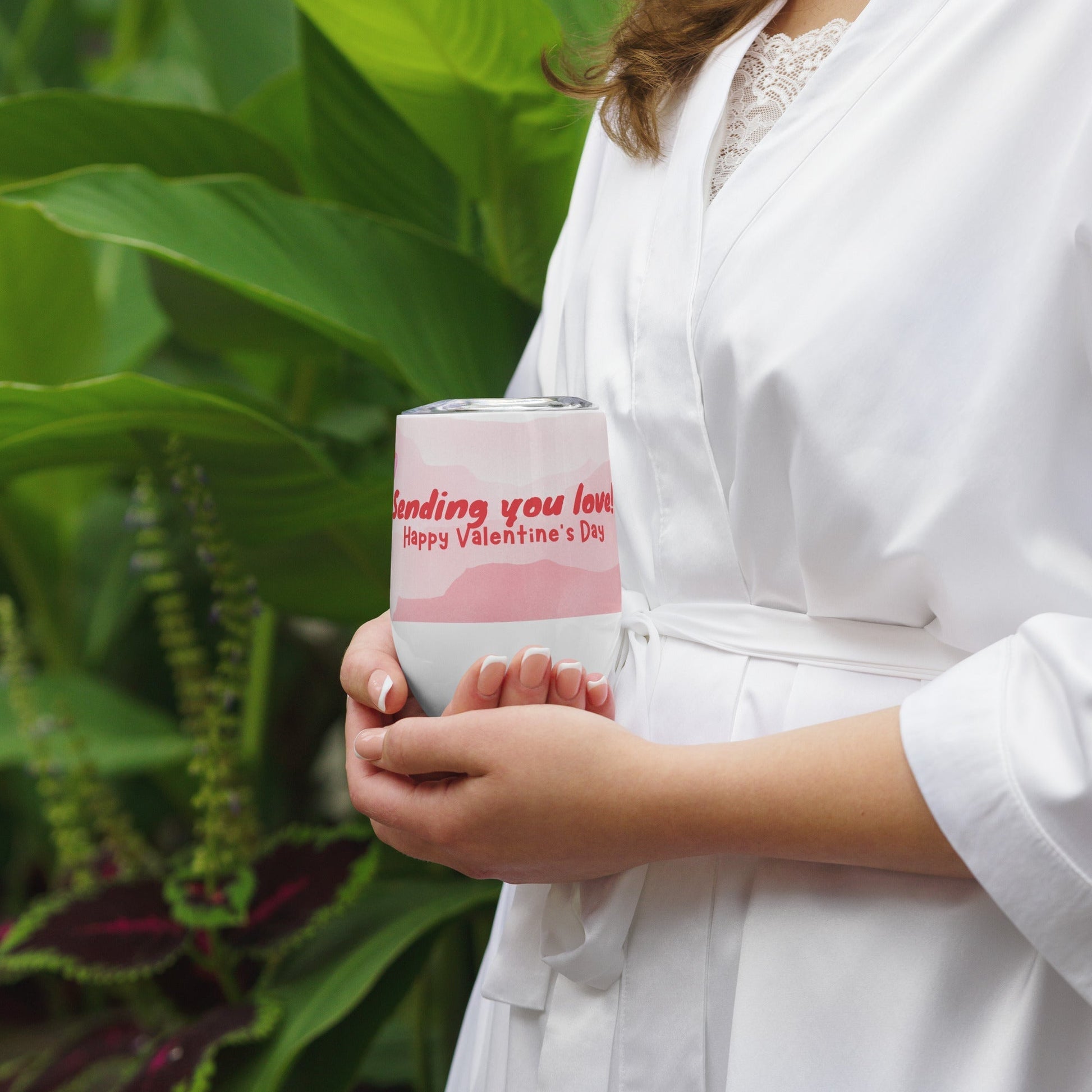 Valentines Sending You Love Wine tumbler Unique Drinkware Dreams