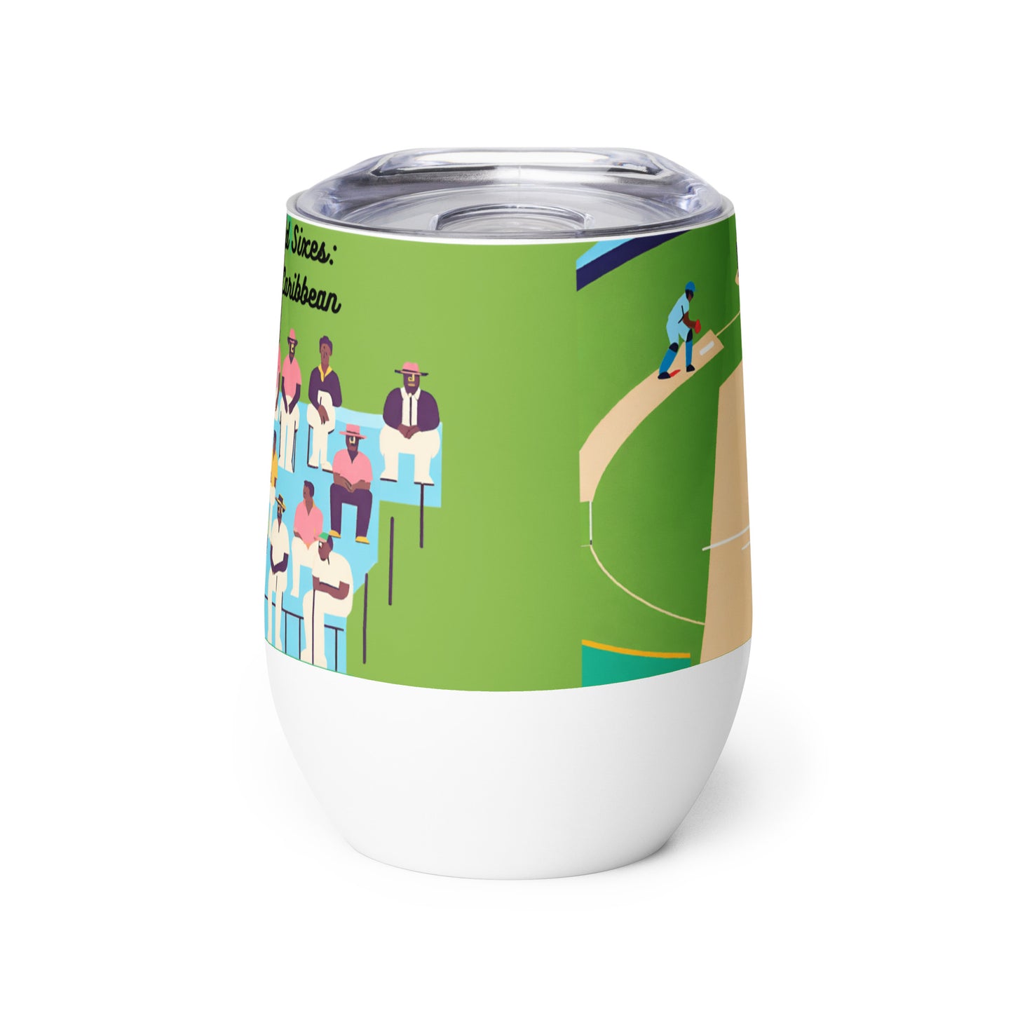 World Cup Cricket 'Sun, Sand, and Sixes: Cricket in the Caribbean' Wine Tumbler Unique Drinkware Dreams