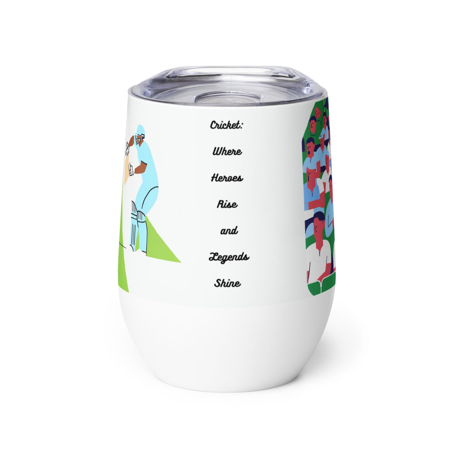 World Cup Cricket 'Where Heroes Rise and Legends Shine' Wine tumbler Unique Drinkware Dreams