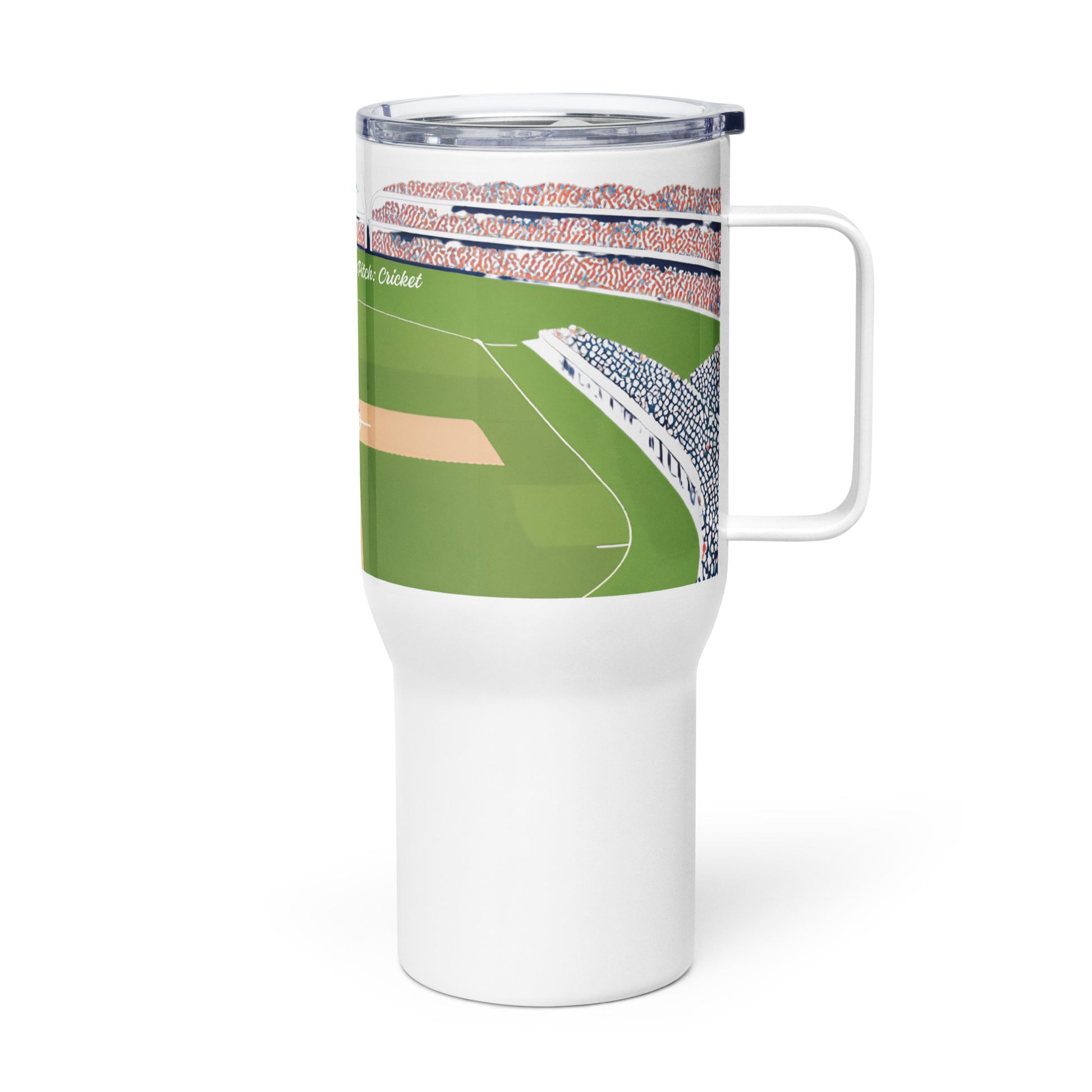 World Cup Cricket 'Where Passion Meets the Pitch' Travel mug with a handle Unique Drinkware Dreams