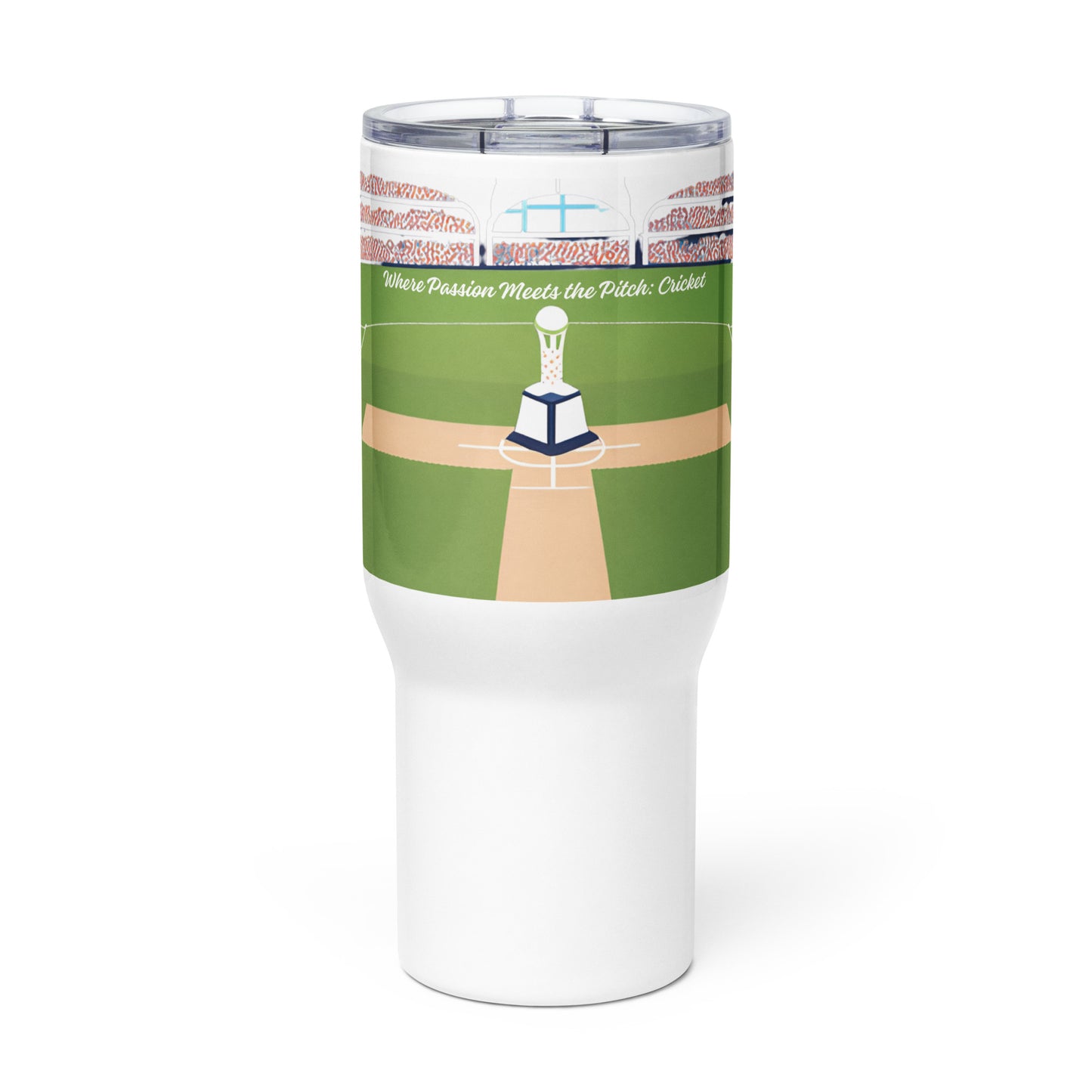 World Cup Cricket 'Where Passion Meets the Pitch' Travel mug with a handle Unique Drinkware Dreams